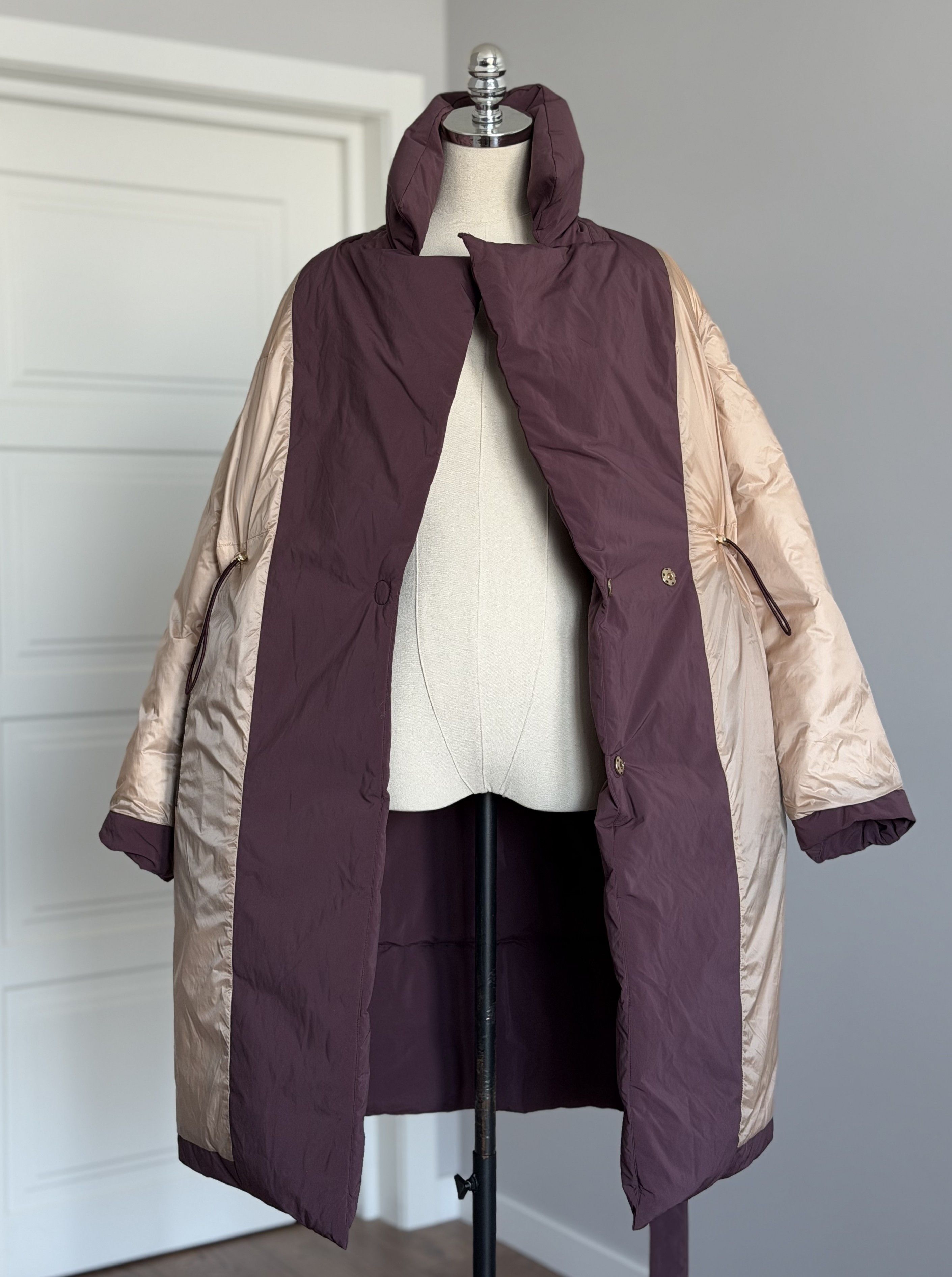 Other DUNO Long Down Coat Puffer Jacket Size 44 M Burgundy Luxury Size M / US 6-8 / IT 42-44 - 13 Thumbnail