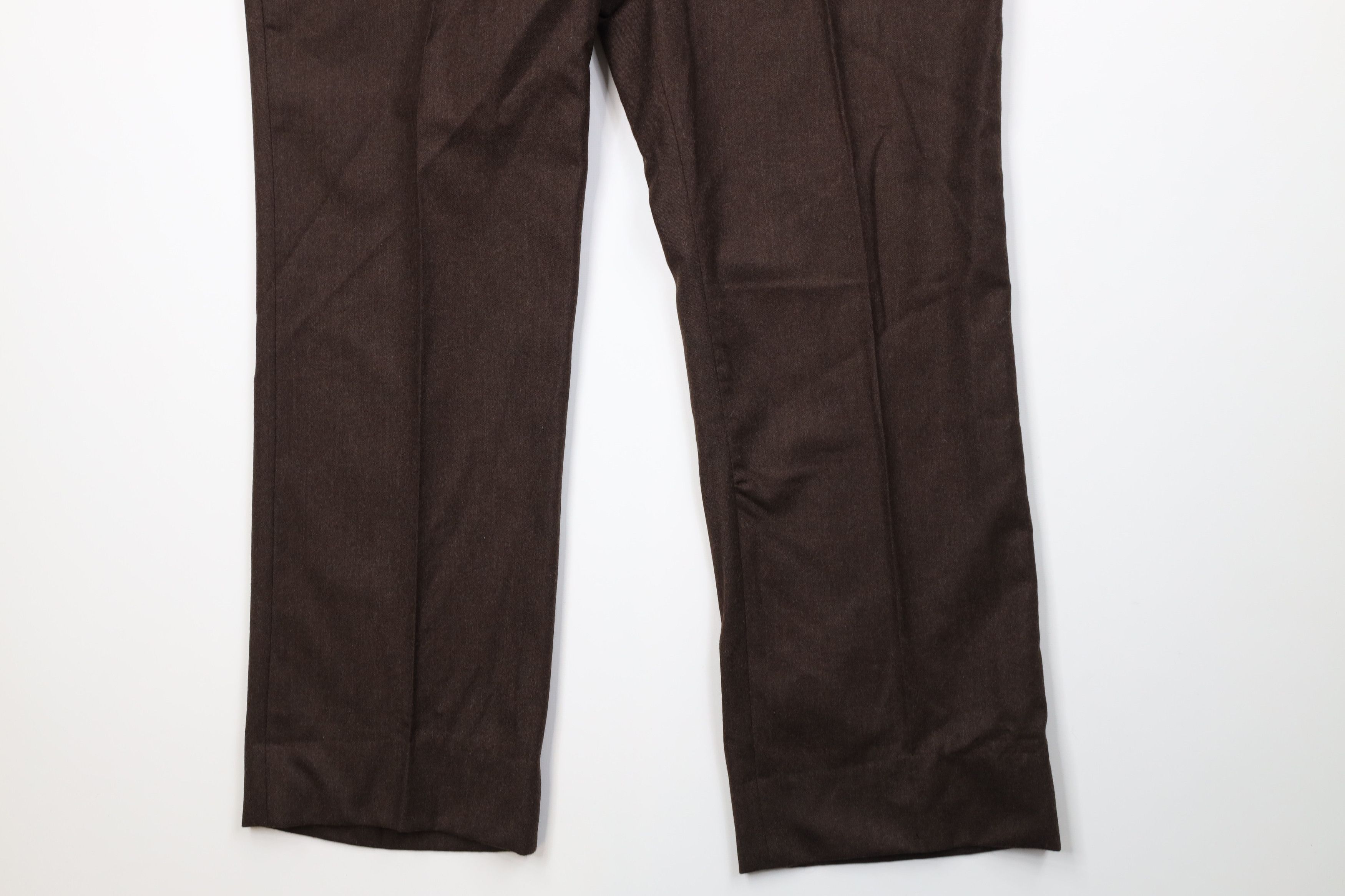 Vintage Vintage 70s Streetwear Wool Wide Leg Chino Pants Brown USA Size US 40 / EU 56 - 4 Thumbnail