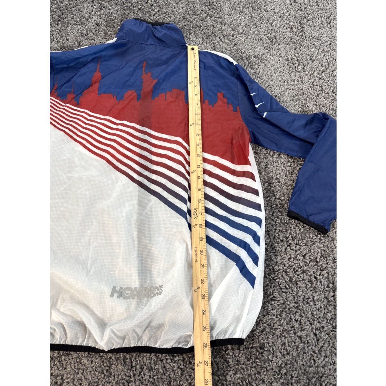 Vintage Hoka Windbreaker Jacket Mens Medium Lightweight USA Blue Running & Jogging Time To Fly New York USA Activewear Size US M / EU 48-50 / 2 - 2 Thumbnail