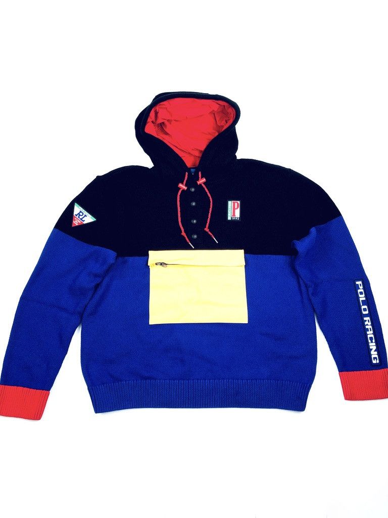 Polo Ralph Lauren POLO RALPH LAUREN COTTON RACING 1992 GRAPHIC HOODED SWEATER Size US XXL / EU 58 / 5 - 1 Thumbnail