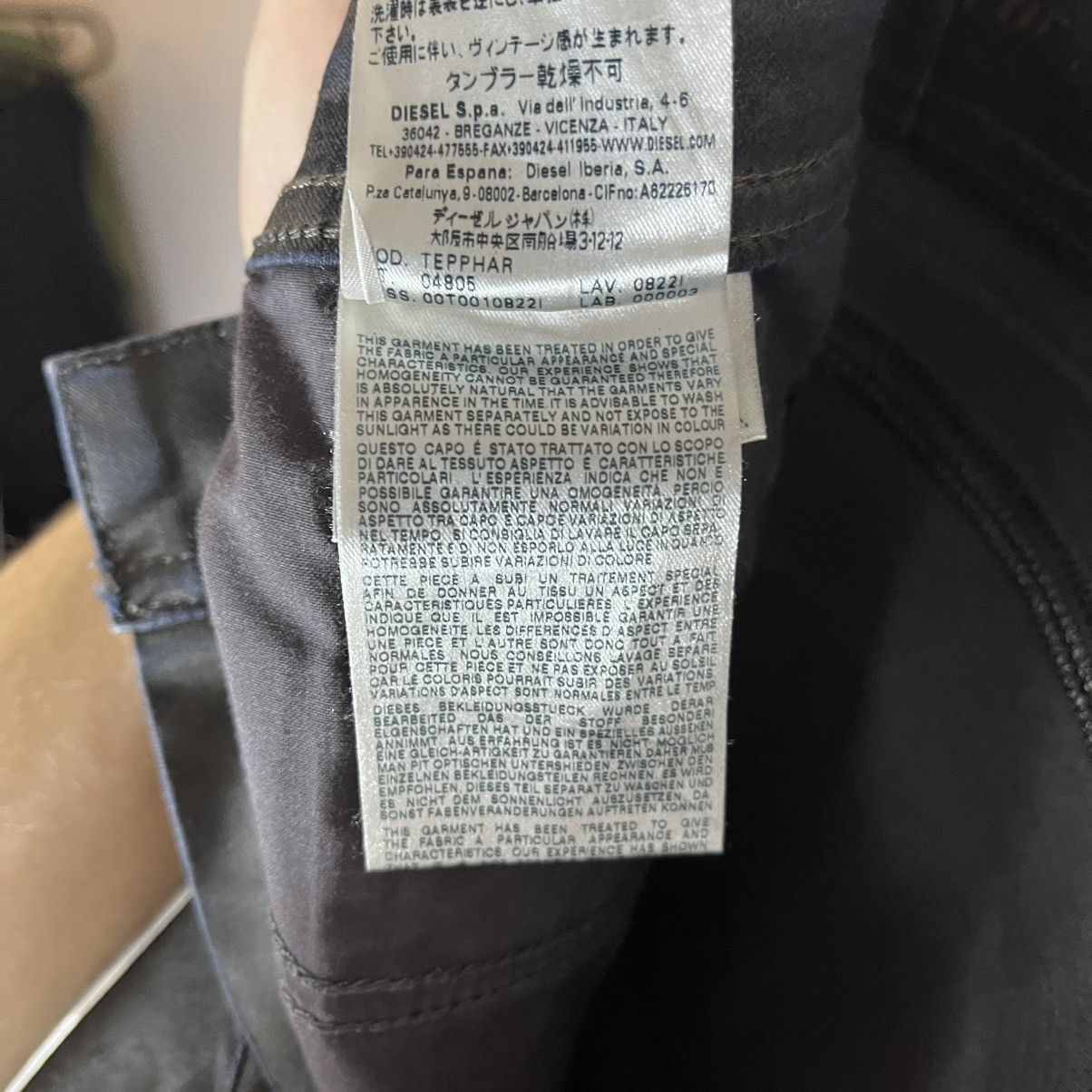 Diesel Vintage Diesel Tepphar Waxed Washed Denim Black Jeans Y2K Size US 31 - 10 Thumbnail