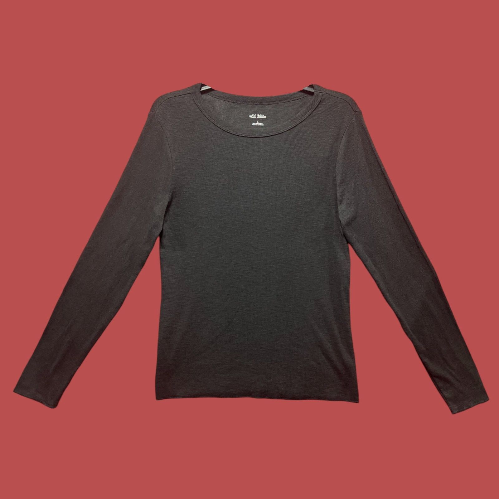 Other Wild Fable - Women's Long Sleeve Crew Neck T-Shirt - Black - Size L / US 10 / IT 46 - 1 Thumbnail