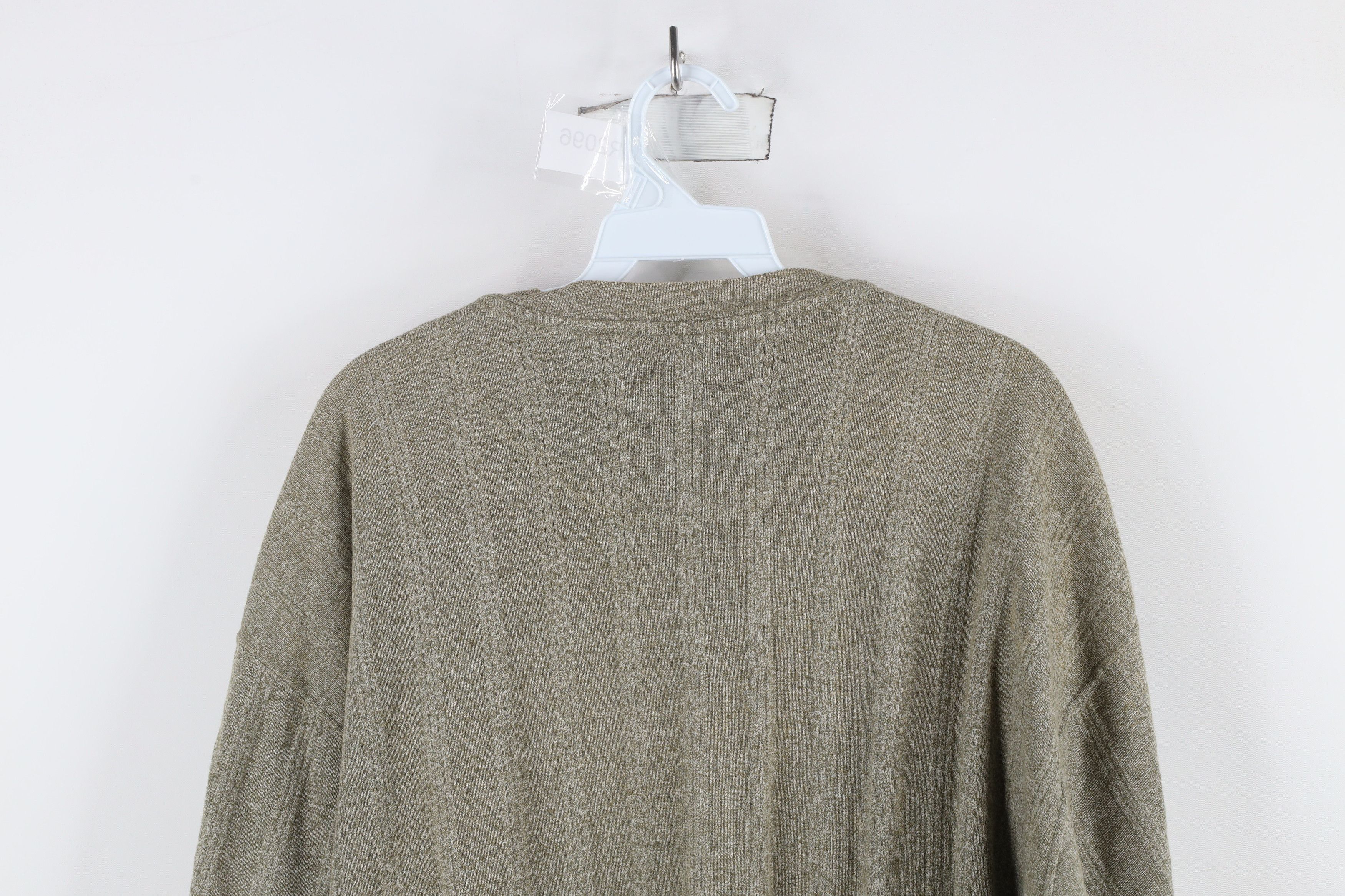Vintage Vintage 90s Streetwear Knit Henley T-Shirt Heather Green Size US L / EU 52-54 / 3 - 7 Thumbnail
