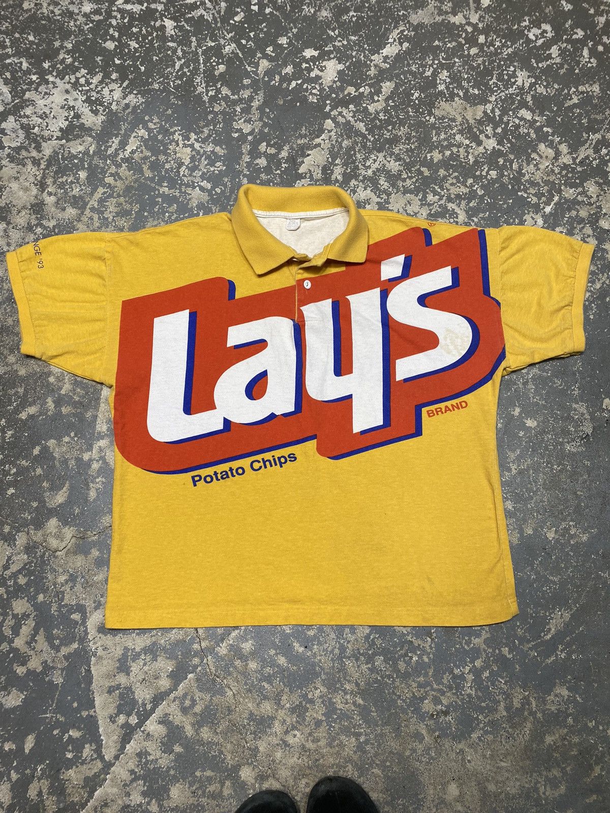 Vintage Vintage Lays Potato Chips Challenge 1993 Polo Tshirt Size US L / EU 52-54 / 3 - 1 Thumbnail