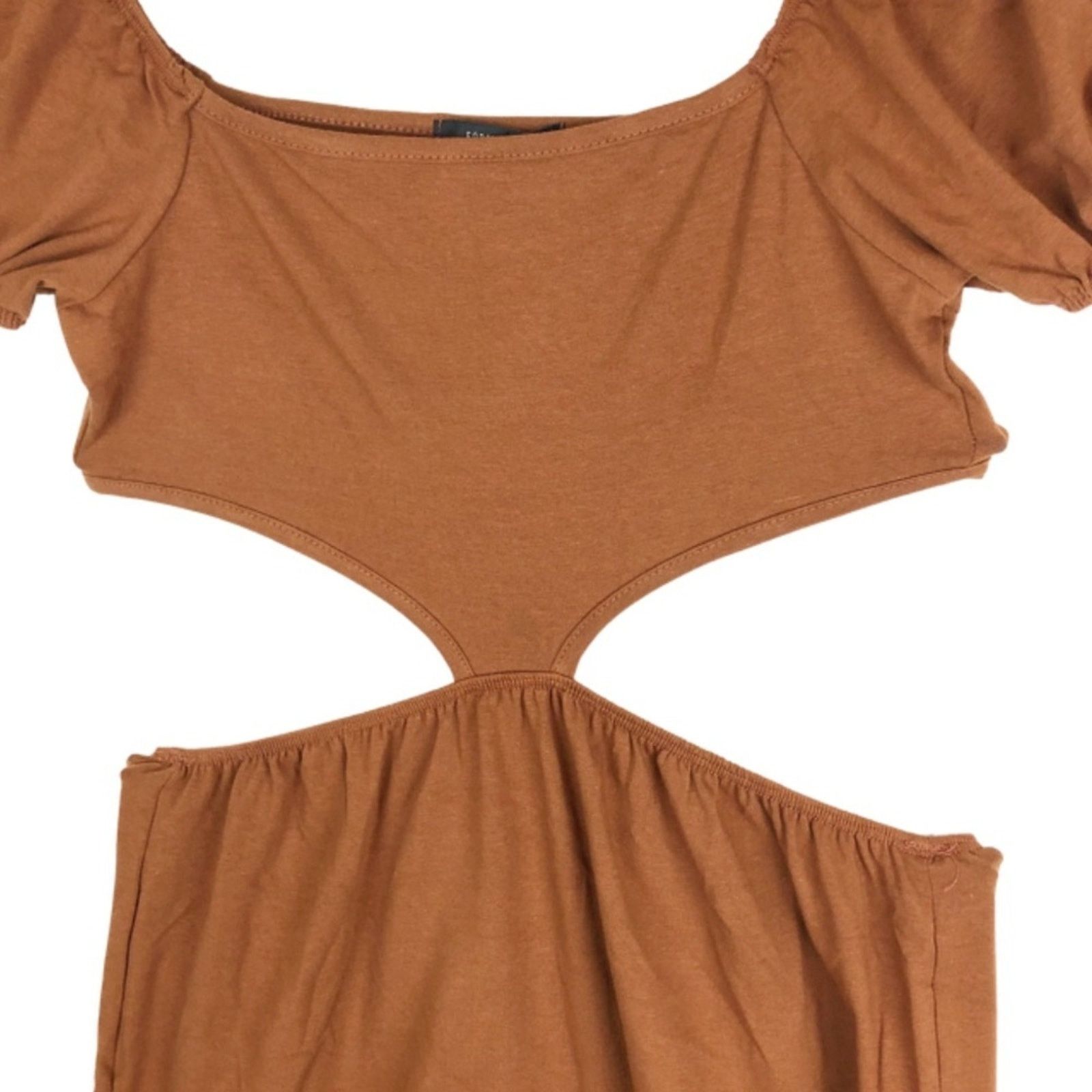 Forever 21 New Forever 21 Women’s Cutout Flounce-Hem Mini Dress Brown Size L / US 10 / IT 46 - 7 Thumbnail