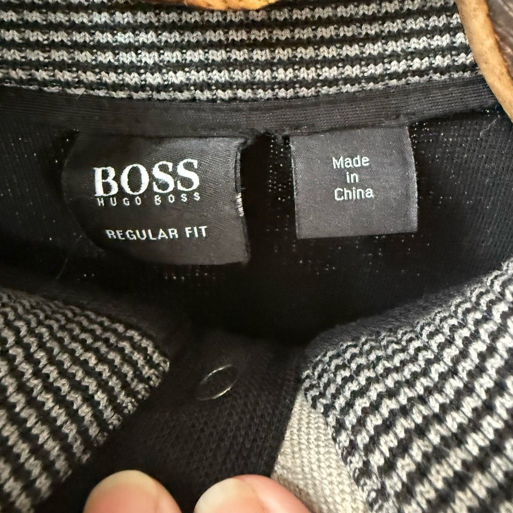 Hugo Boss Boss Hugo Boss 1/4 Snap Cotton Sweater Black M Size US M / EU 48-50 / 2 - 5 Thumbnail