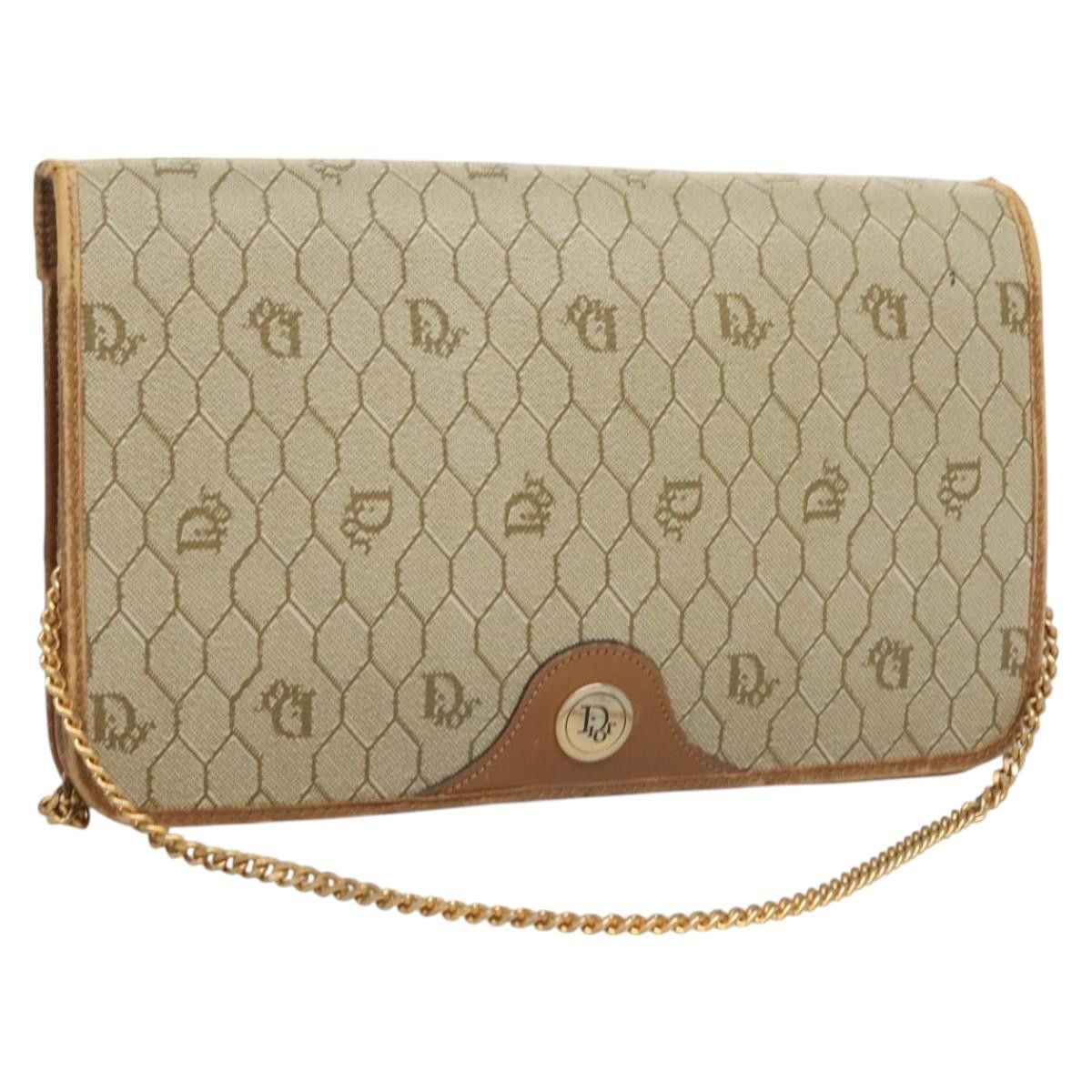 Dior DIOR Honeycomb Canvas Chain Shoulder Bag Pvc Beige Gold Size ONE SIZE - 1 Thumbnail