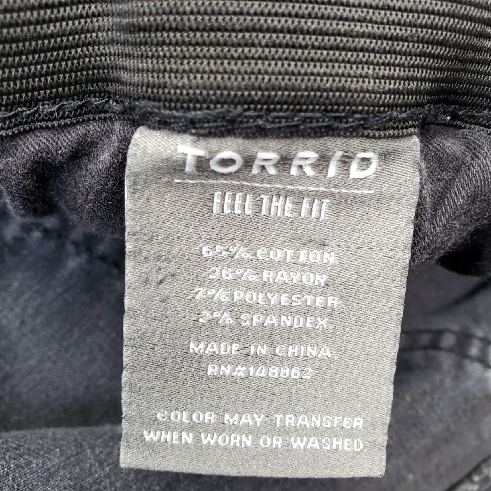 Torrid Torrid Jeans Women Size 22 Black Denim Premium Stretch Distressed Comfort Skinny Size 40" / US 18 - 7 Thumbnail
