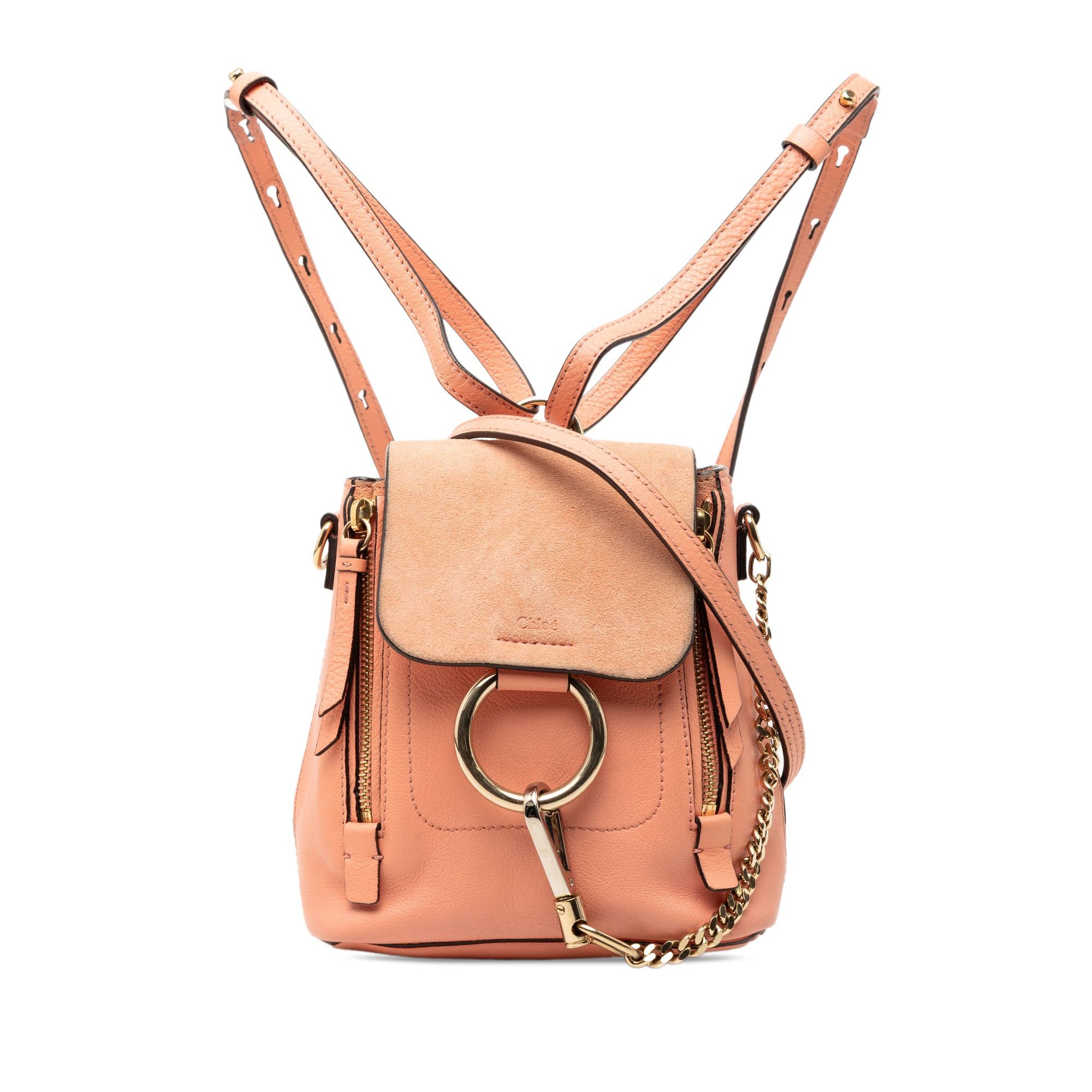 Chloe Mini Calfskin and Suede Faye Backpack Size ONE SIZE - 1 Thumbnail