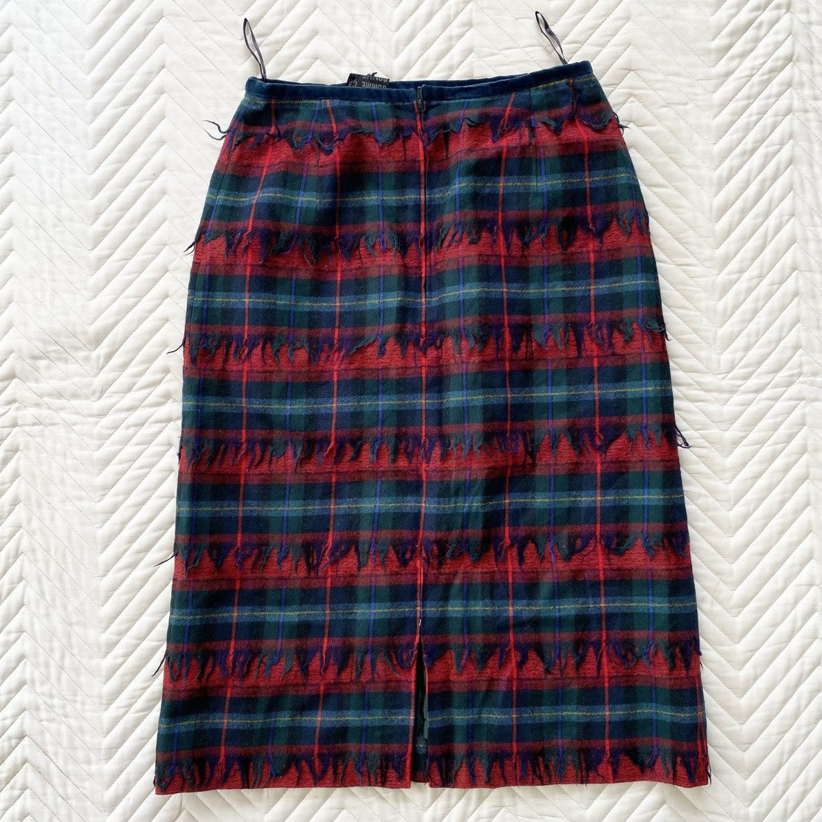 Vintage Comme Ça Fringed Tartan Skirt- Size 26" / US 2 / IT 38 - 2 Thumbnail