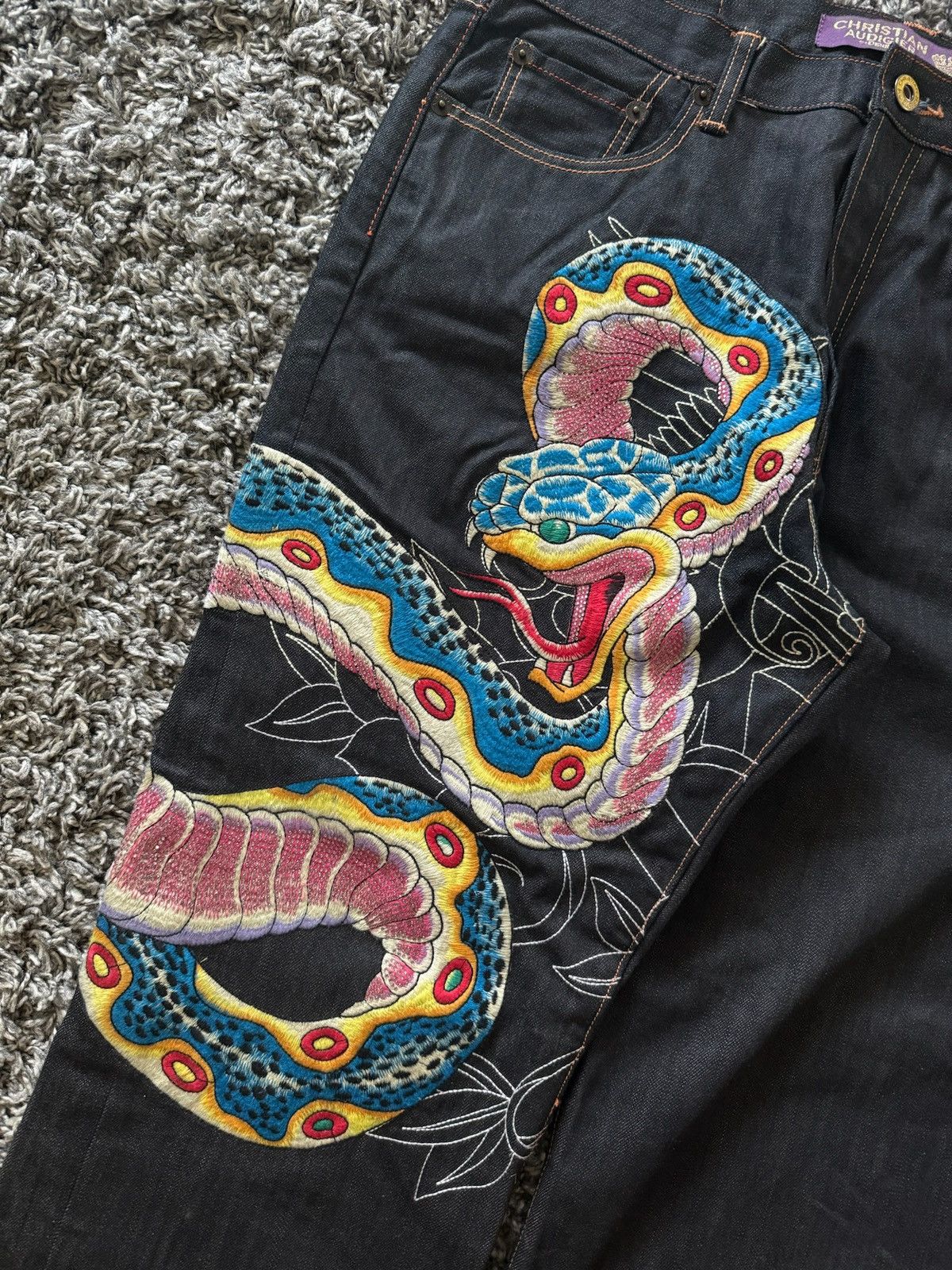Christian Audigier Christian Audigier Snake Jeans Size US 38 / EU 54 - 2 Thumbnail