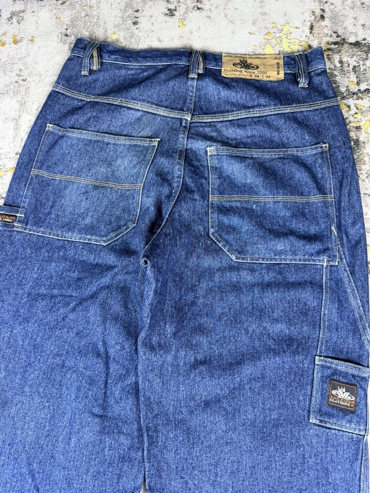 Hook-Ups Vintage 90s PNB Nation Baggy Carpenter Denim Size US 33 - 1 Thumbnail