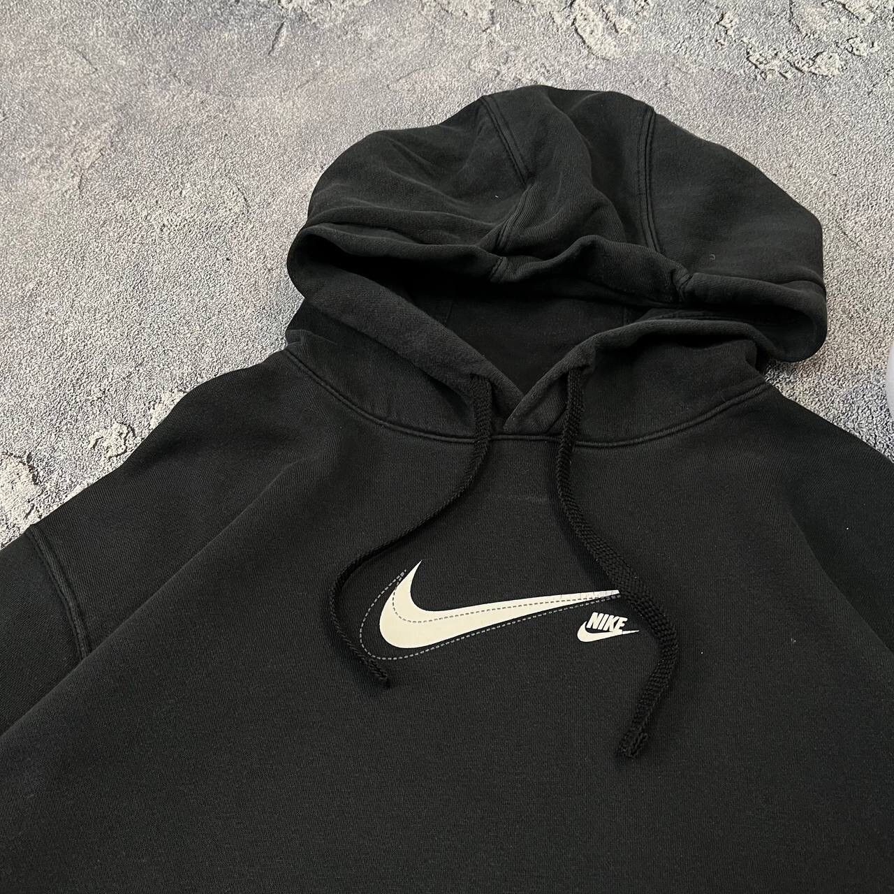 Nike Vintage Nike Black Drill Hoodie Mini Swoosh Y2K Size XL Size US XL / EU 56 / 4 - 8 Thumbnail
