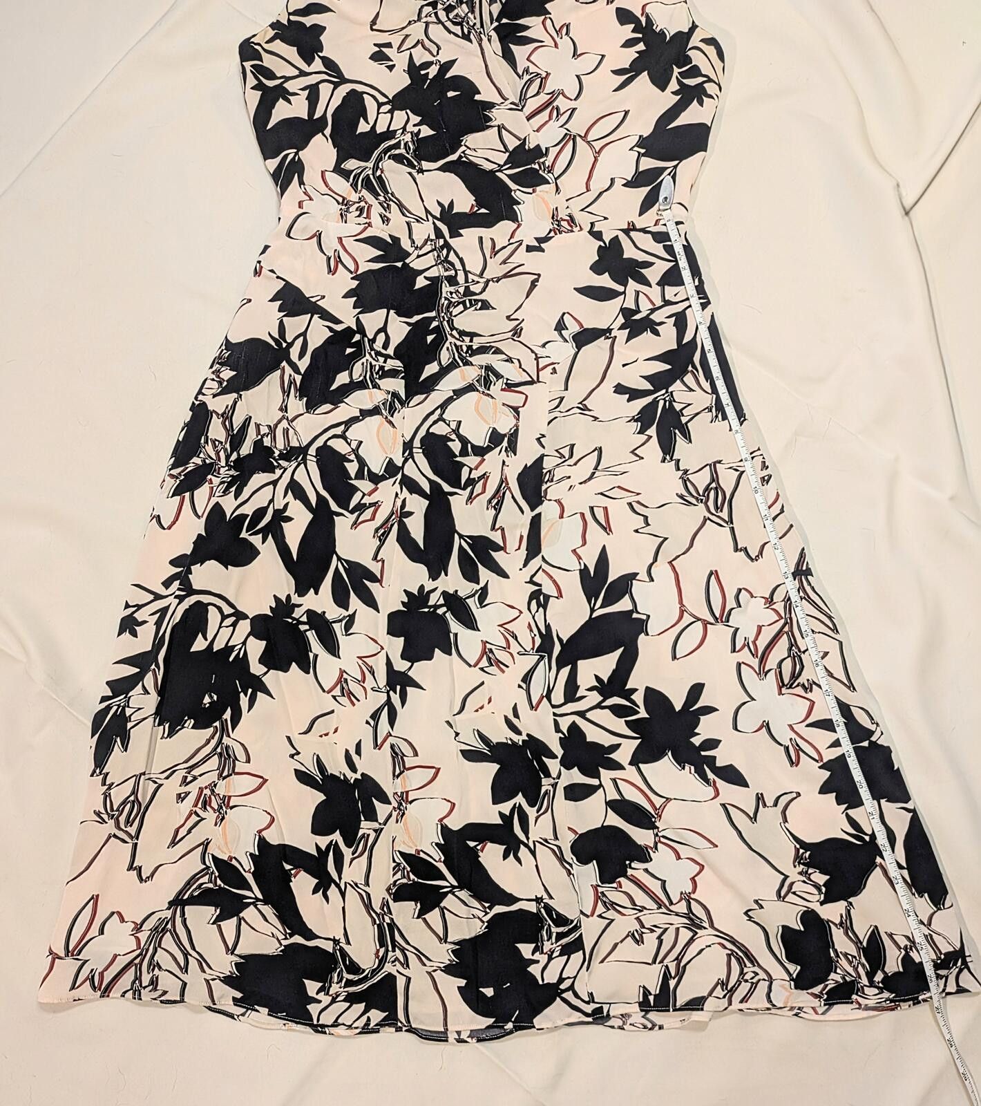 Other Classiques Entier White Black Floral Silk Dress Size 6 Size M / US 6-8 / IT 42-44 - 5 Thumbnail