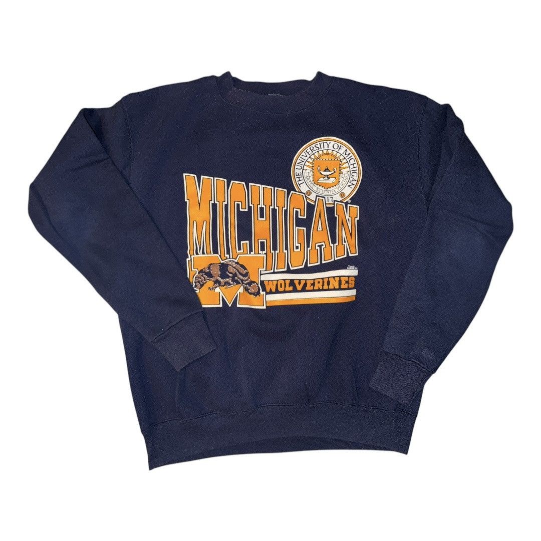 Gildan Vintage 90s MADE IN USA University of Michigan Wolverines Size US XL / EU 56 / 4 - 1 Thumbnail