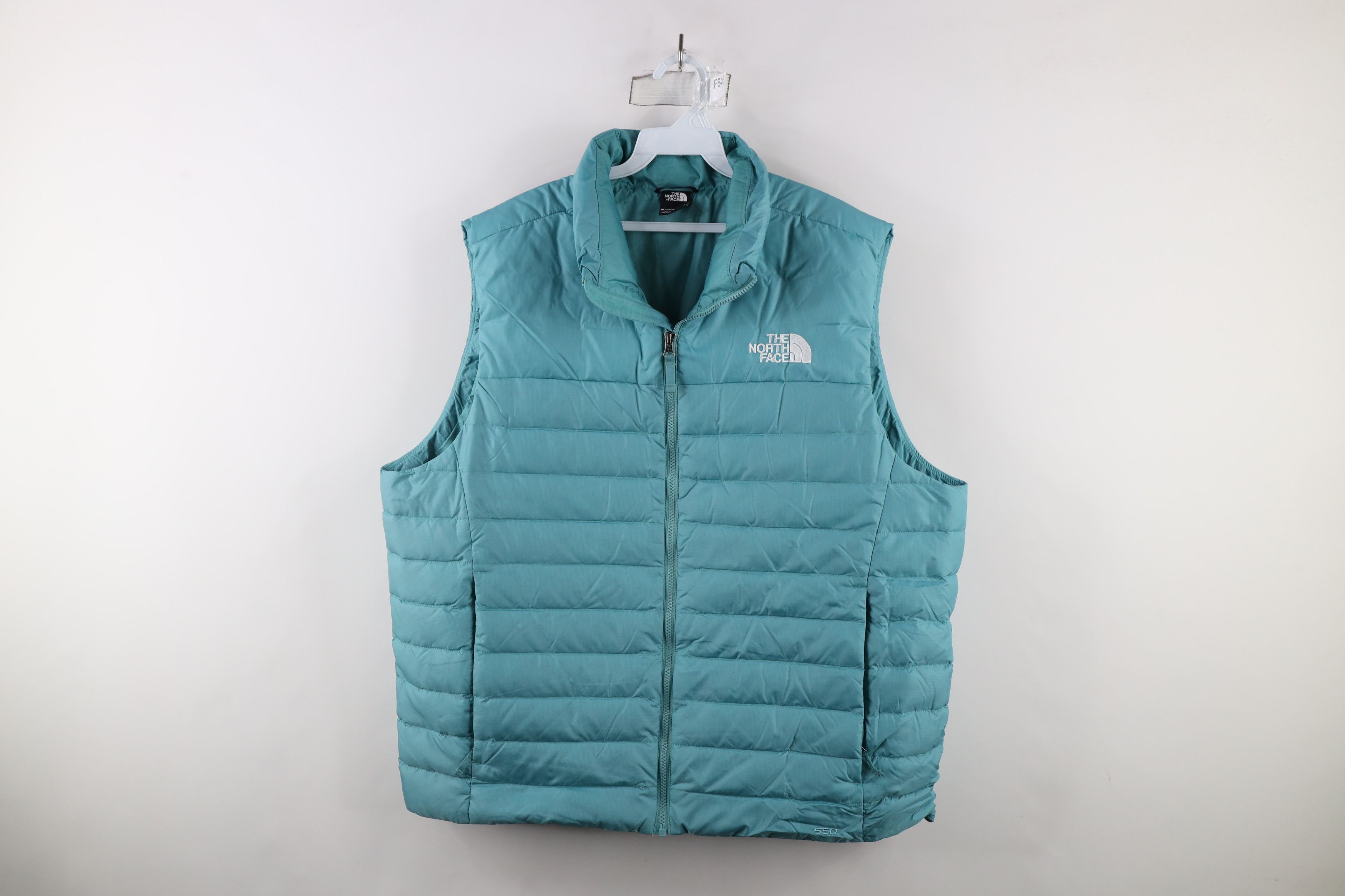The North Face × Vintage The North Face 550 Duck Down Fill Puffer Vest Jacket Teal Size US XXL / EU 58 / 5 - 1 Thumbnail