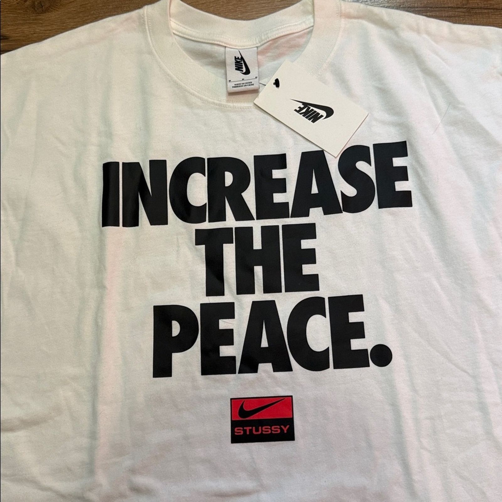 Nike Nike x Stussy Increase The Peace Short Sleeve Shirt Size US M / EU 48-50 / 2 - 2 Thumbnail