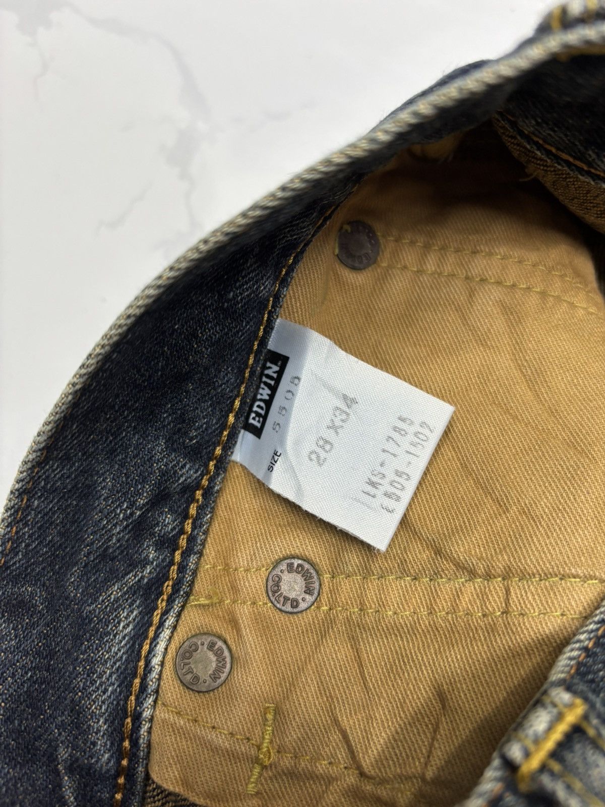Edwin 🔥Vintage 90s Edwin 505x Selvedge Distressed Denim Jeans Size US 28 / EU 44 - 12 Thumbnail