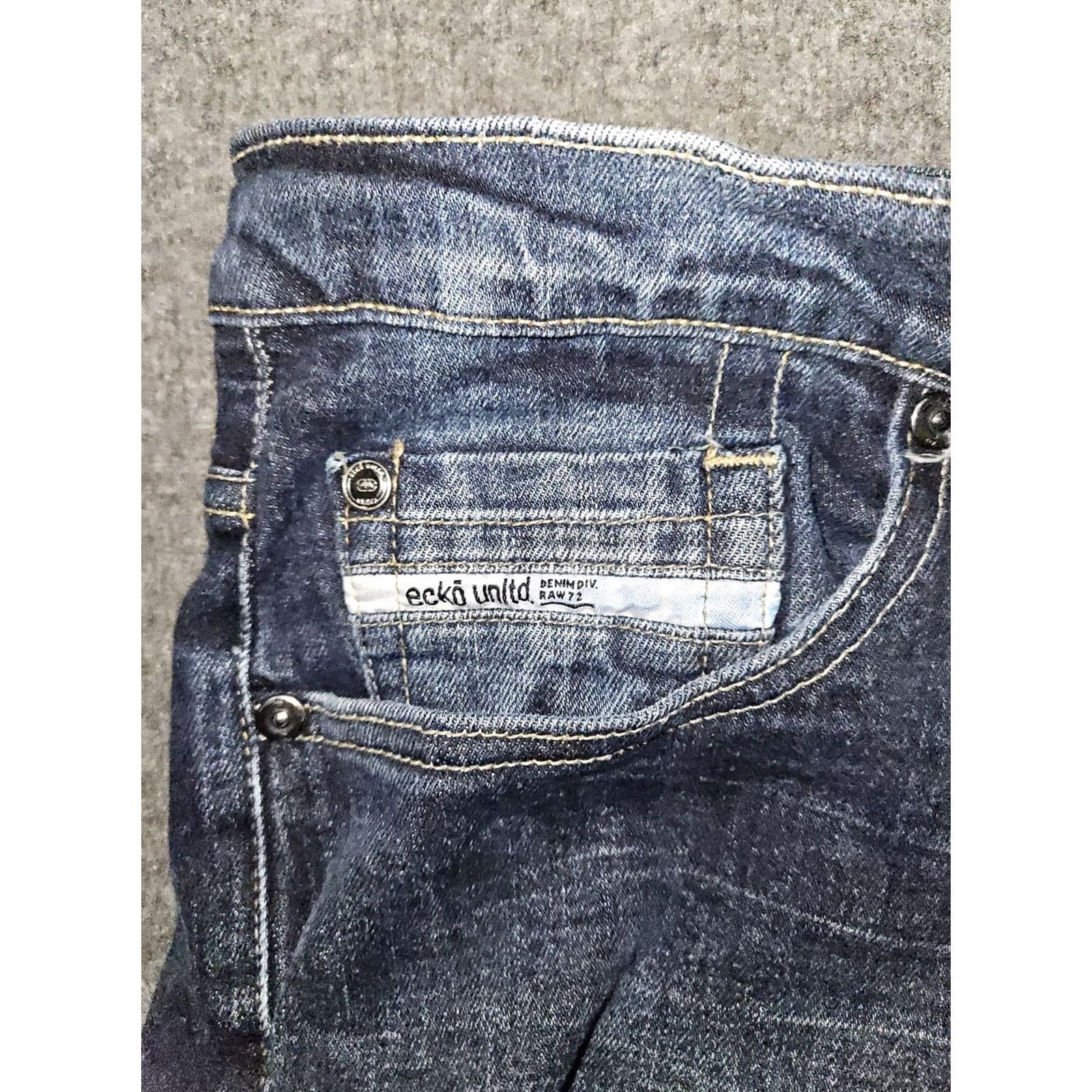 Ecko Unltd. Ecko Unltd. Athletic Skinny Jeans Men's 34x30 Blue Stretch Low Rise Preppy Denim Jeans Regular Mens Size US 34 / EU 50 - 6 Thumbnail