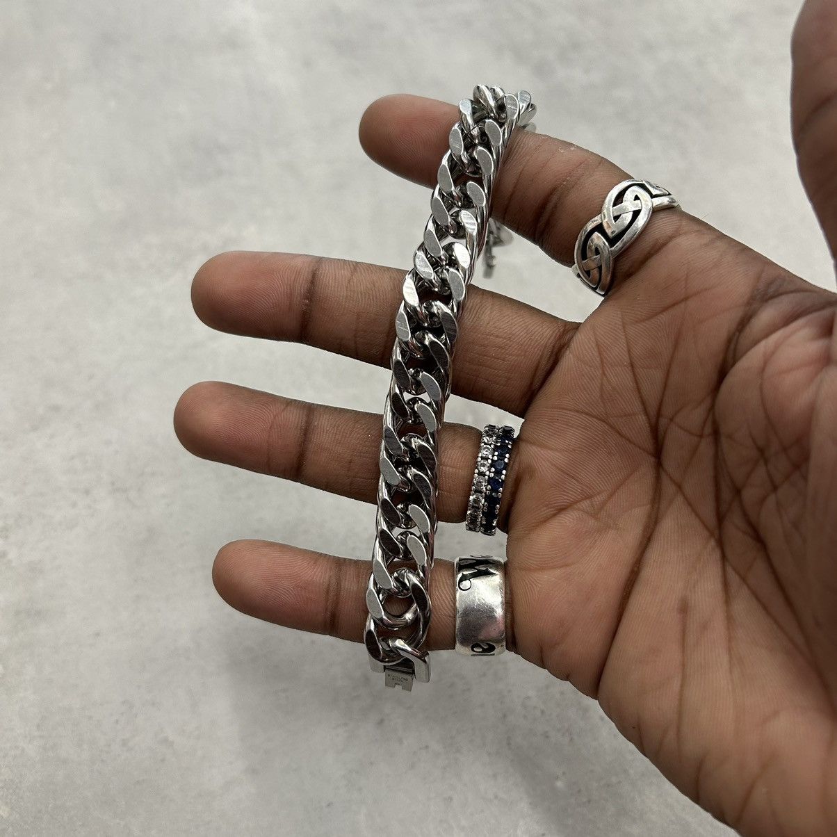 Vintage Y2K 2000s cuban style link thick heavyweight silver bracelet Size ONE SIZE - 2 Thumbnail