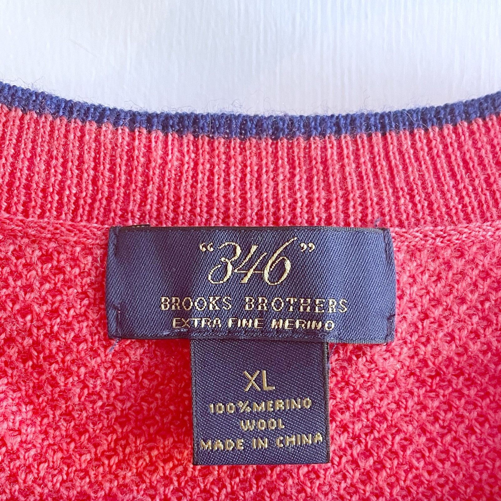 Brooks Brothers Brooks Brothers 346 Wool V-Neck Sweater Vest Orange XL Size US XL / EU 56 / 4 - 2 Thumbnail