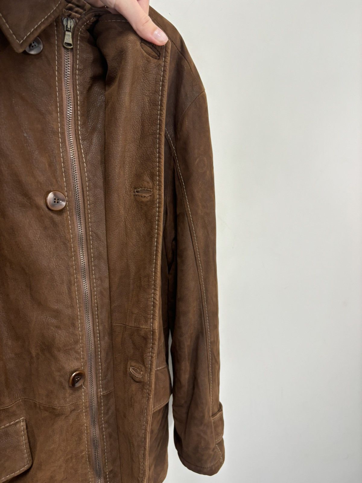 Gimo's Gimo’s Nivola Studio Brown Italian Leather Long Coat Jacket Size US L / EU 52-54 / 3 - 12 Thumbnail