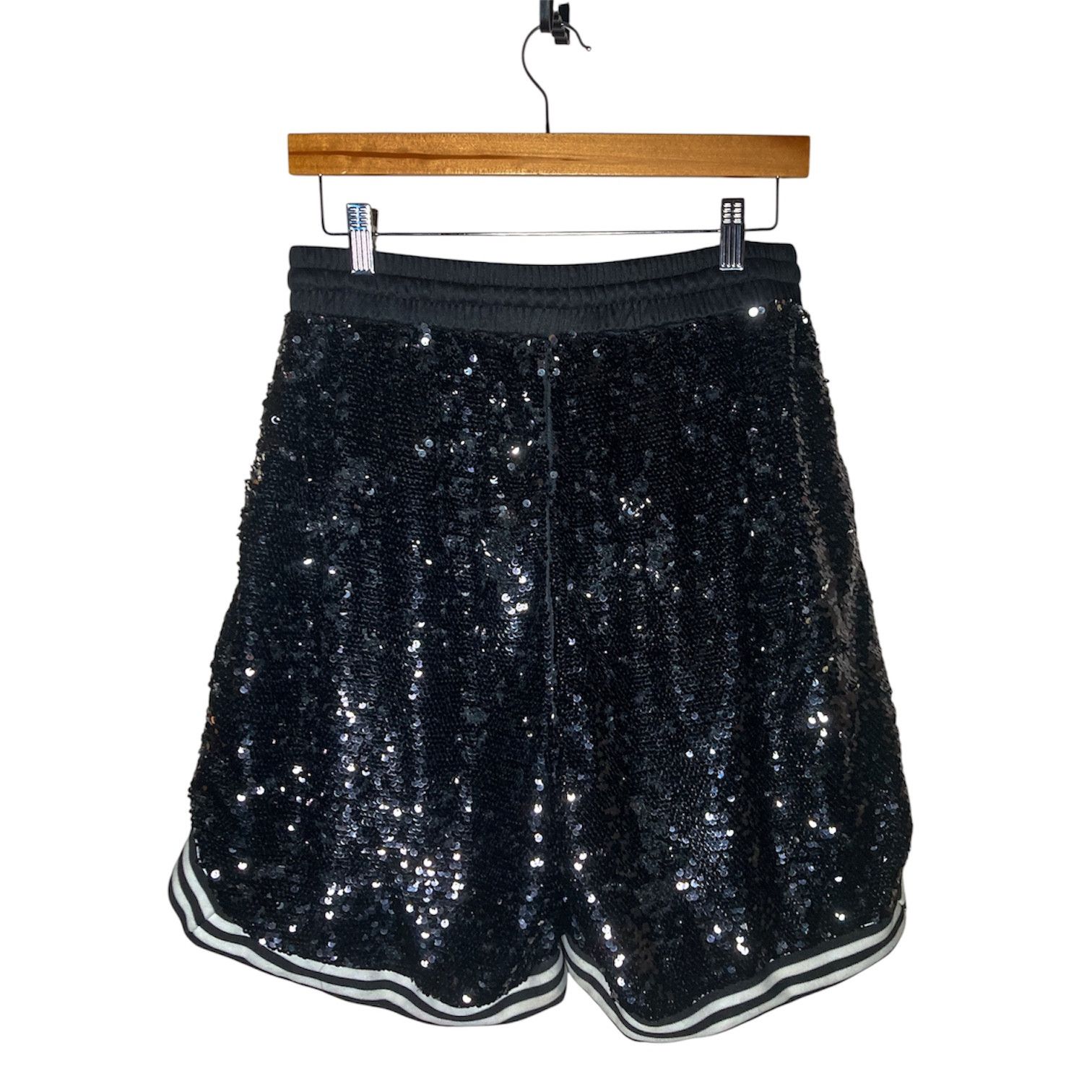 Fashion Nova Fashion Nova Men Black Sequin Basketball Shorts | L Size US 36 / EU 52 - 2 Thumbnail