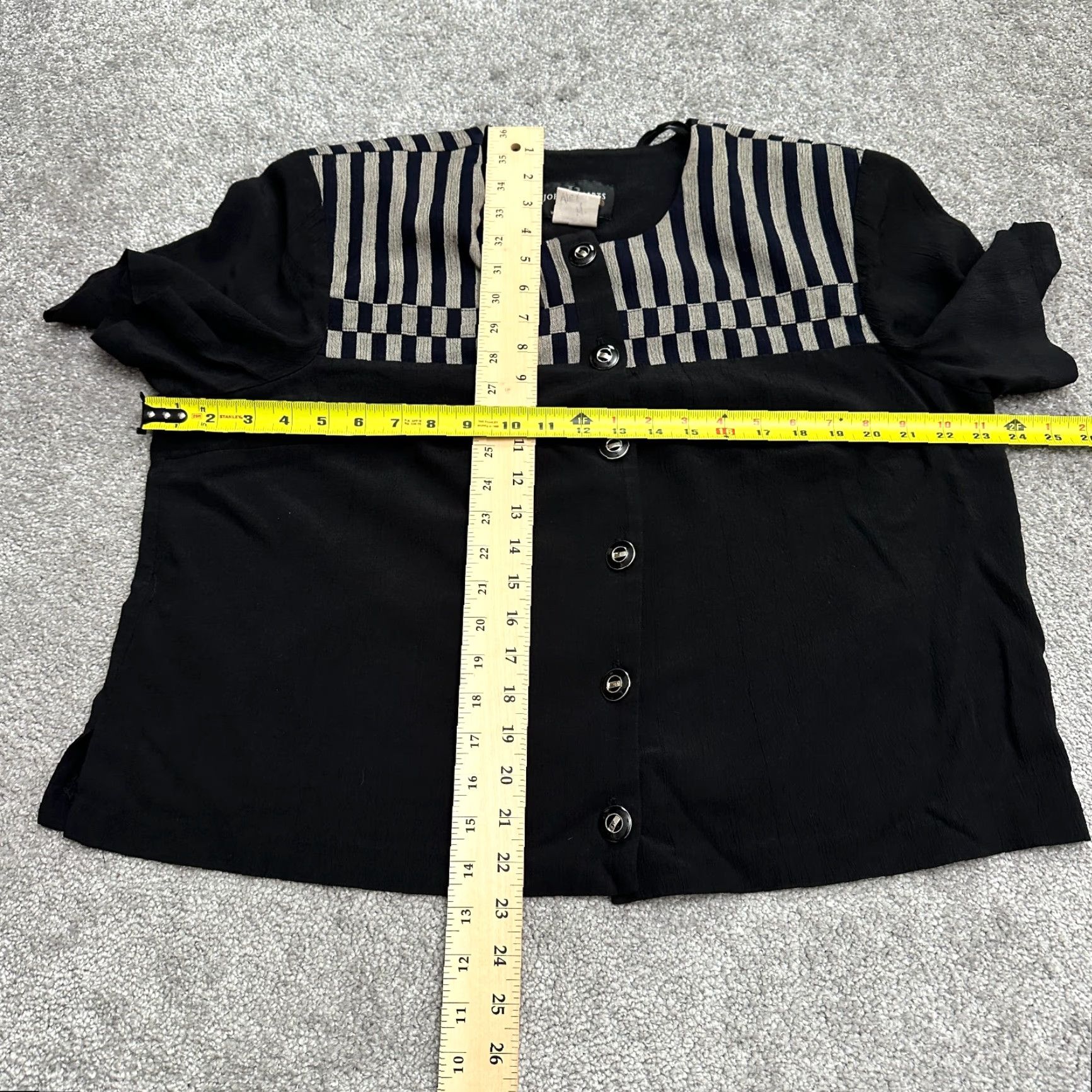 Vintage John Roberts Shirt Petite 20WP Black Check Short Sleeve Button-Up Womens Size 3XL / US 20-22 - 5 Thumbnail