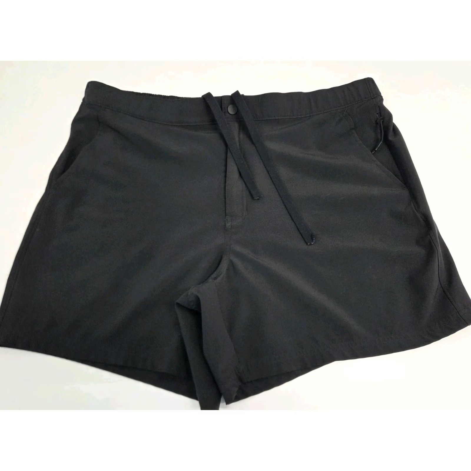 Vintage VRST Mens Active/Casual Black Shorts Snap Drawstring Pockets XL Size US 36 / EU 52 - 2 Thumbnail