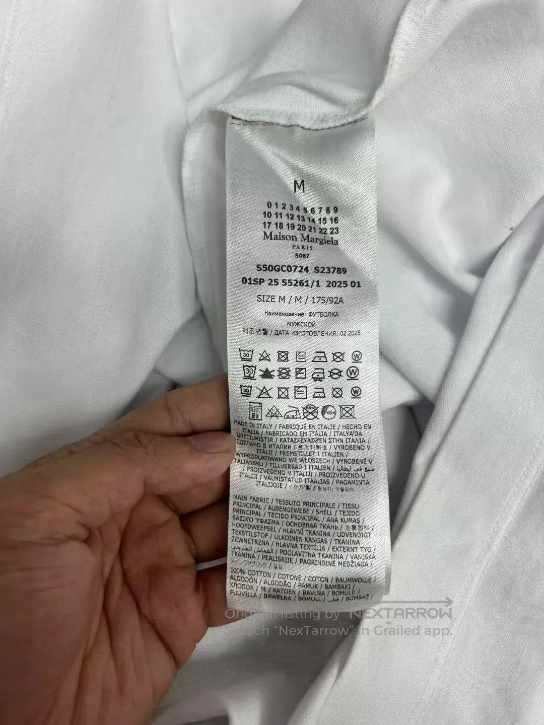 Maison Margiela maison margiela white logo short sleeve shirt. Size US M / EU 48-50 / 2 - 3 Thumbnail