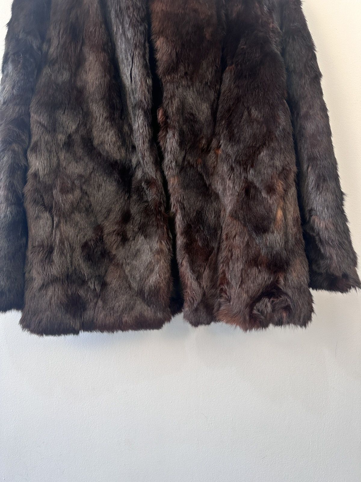 Other Genuine Rabbit Fur Coat 70s 80s Glam Boho Winter Jacket 14 Size L / US 10 / IT 46 - 5 Thumbnail