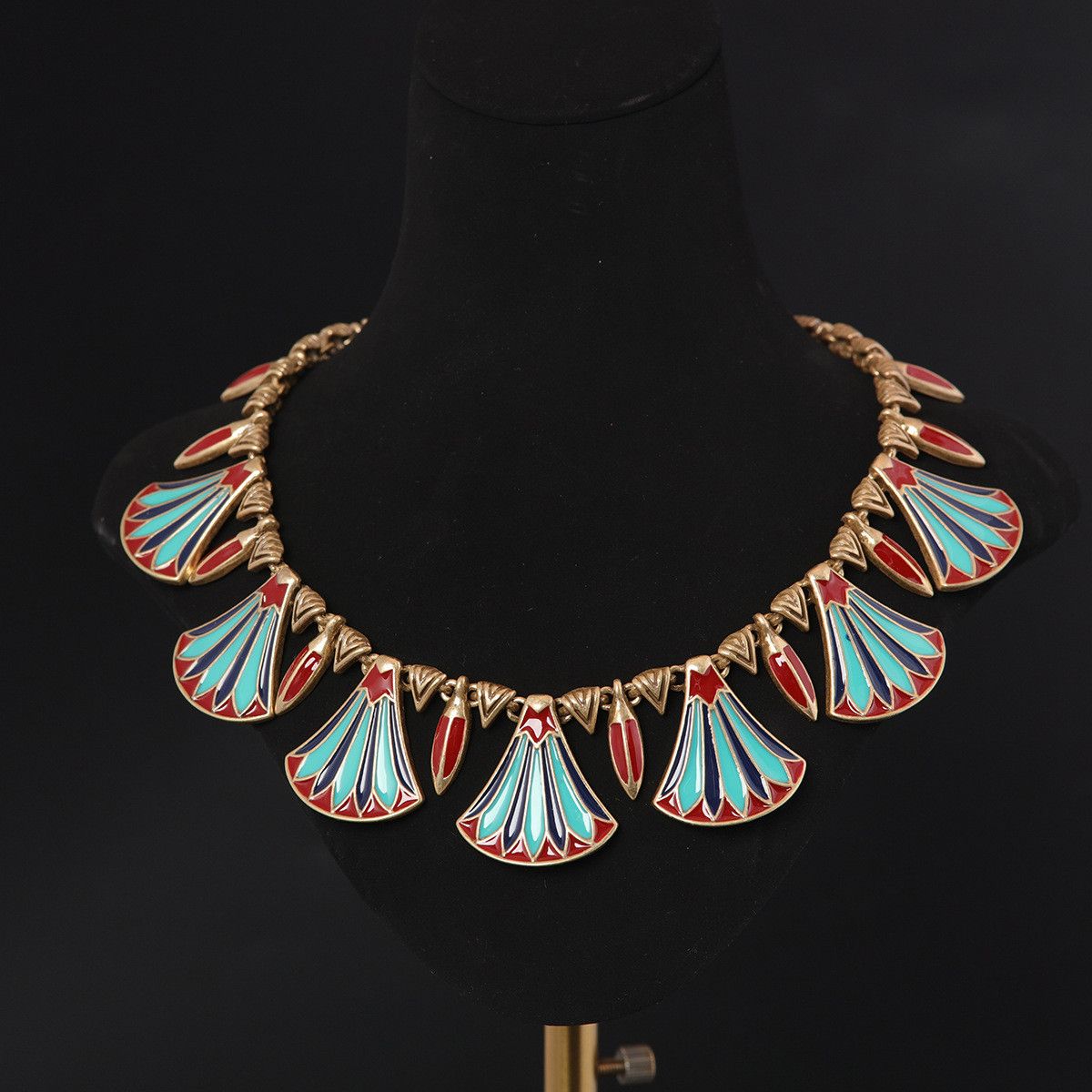 Other vintage green enamel fan necklace Size ONE SIZE - 1 Thumbnail