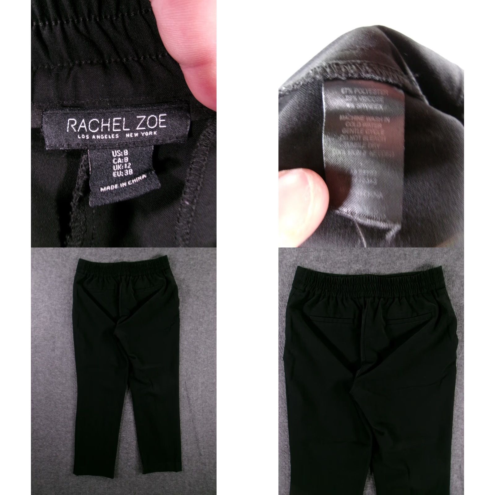 Rachel Zoe Rachel Zoe Pant Women 8 Black Dark Regular Straight Leg Dress Pants Office Casual Business Size 30" / US 8 / IT 44 - 8 Thumbnail