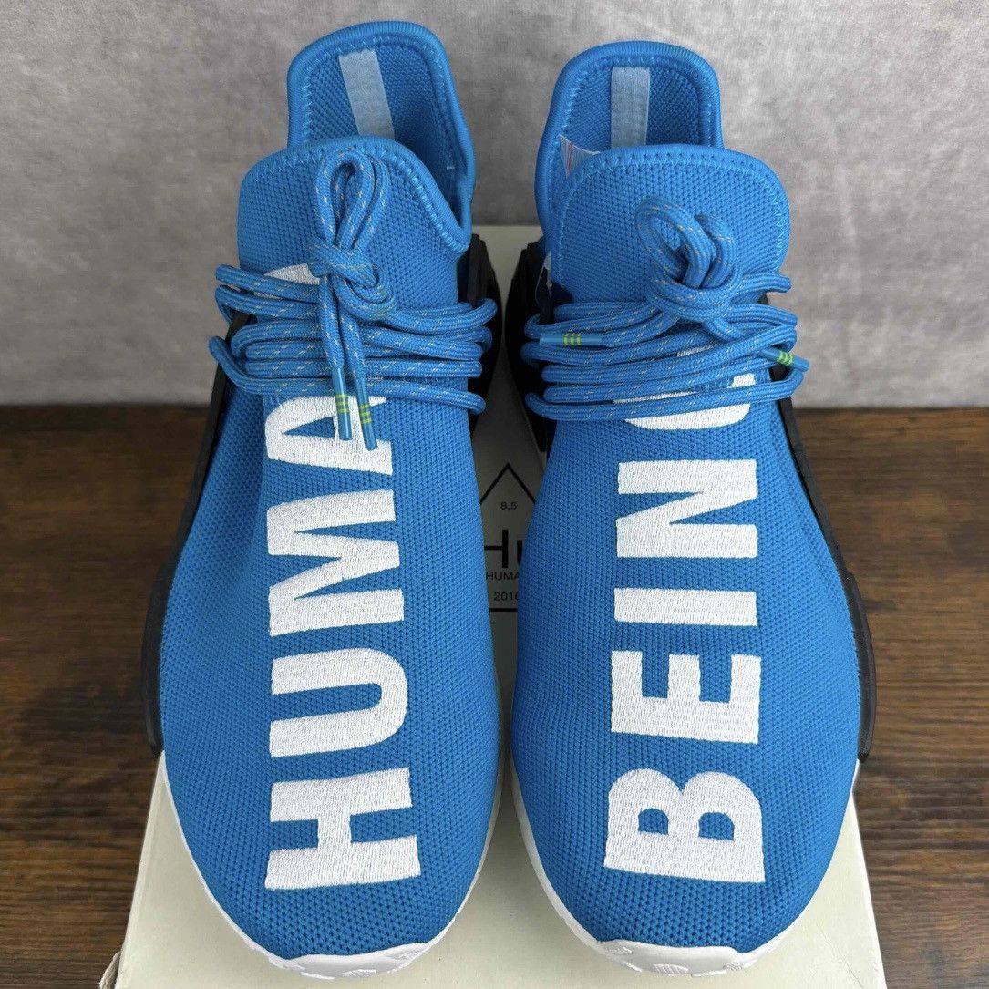 Adidas × Pharrell NEW Adidas NMD Hu x Pharrell Human Race Sharp Blue BB0618 OG Size US 8.5 / EU 41-42 - 6 Thumbnail