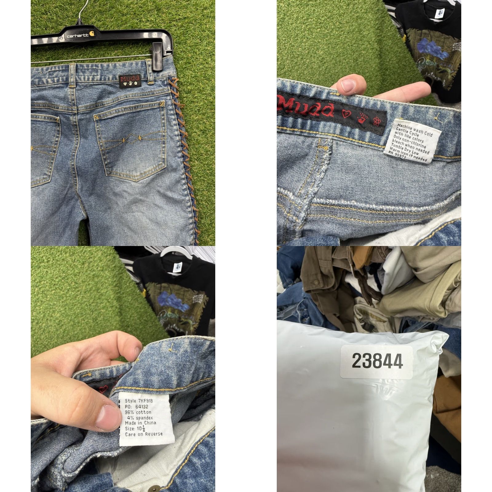 Denime VINTAGE Mudd Jeans Womens 28x25 Low Rise Lace Up Bootcut Flared Denim 90s Blue Mens? Women? Size 32" / US 10 / IT 46 - 8 Thumbnail