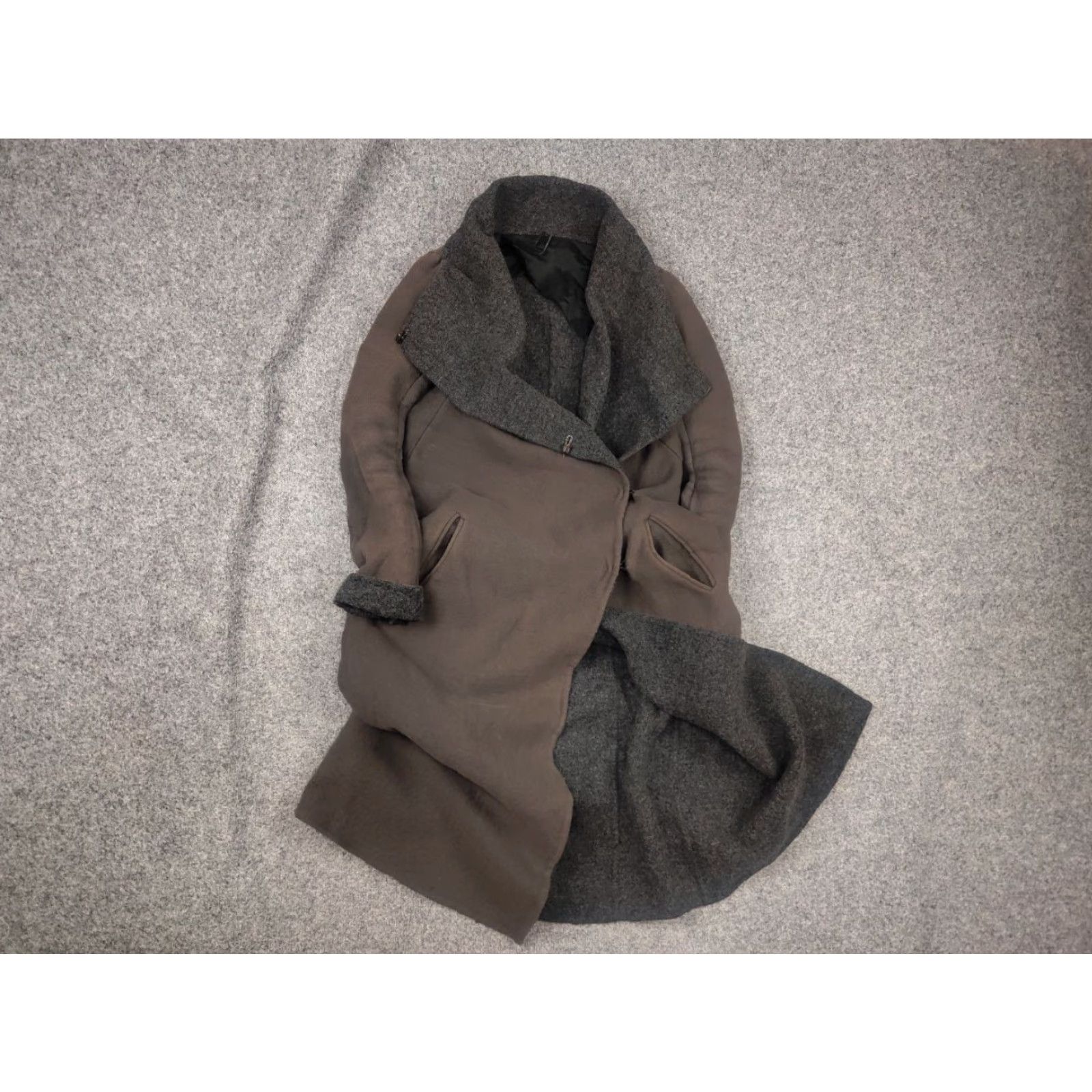 Vintage Masnada Italy Design asymmetric clasp Wool Blend Long coat Jacket Faded MA Size S / US 4 / IT 40 - 2 Thumbnail