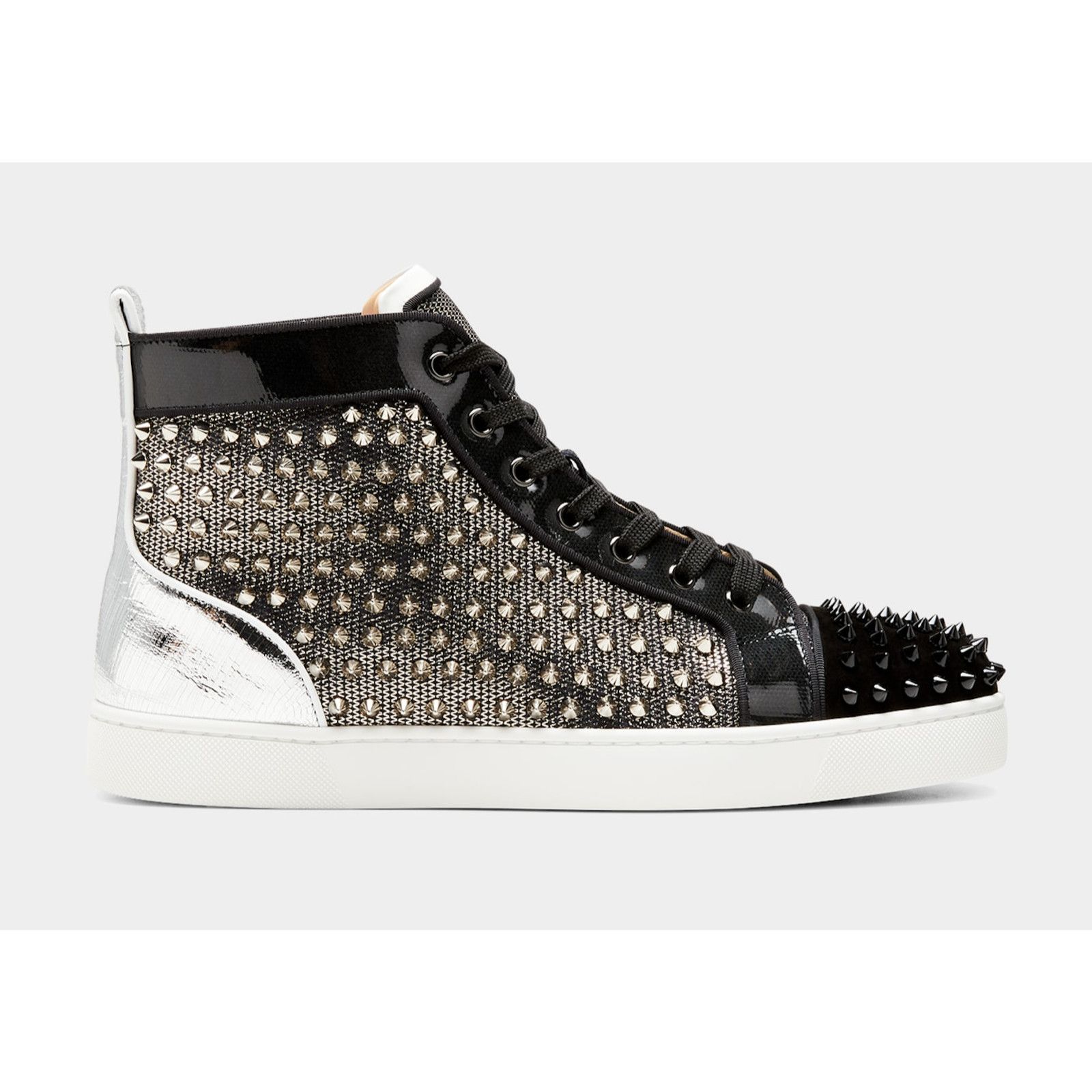 Christian Louboutin Christian Louboutin Mens Spike Black High Top Sneaker 49 16 Size US 13 / EU 46 - 1 Thumbnail
