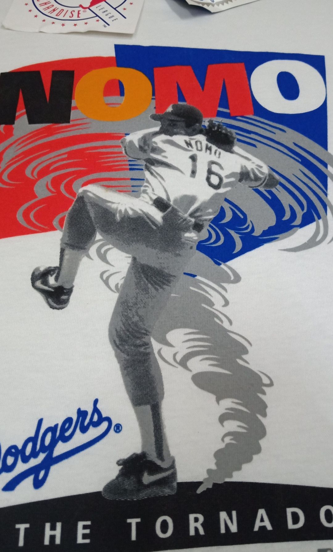 MLB Vintage 90s NOS Hideo Nomo "The Tornado" LA Dodgers T-shirt Size US L / EU 52-54 / 3 - 5 Thumbnail