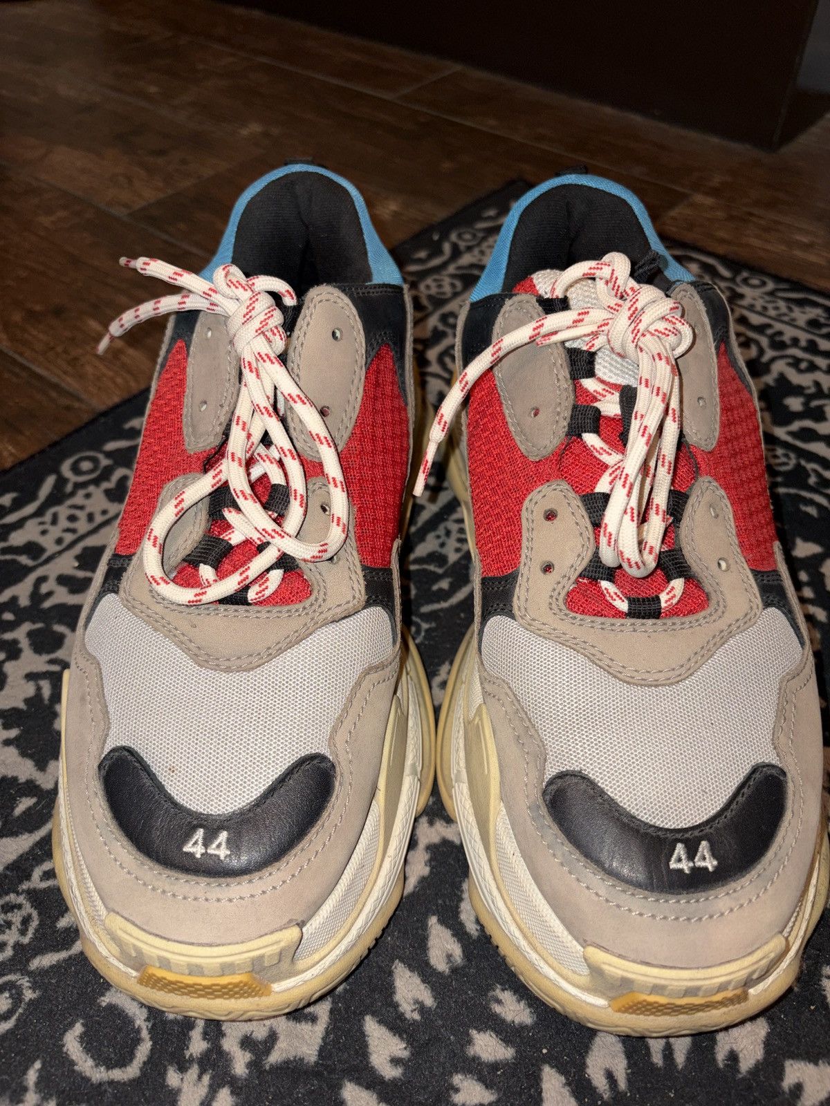 Balenciaga Balenciaga Triple S Red and Blue Size US 11 / EU 44 - 2 Thumbnail
