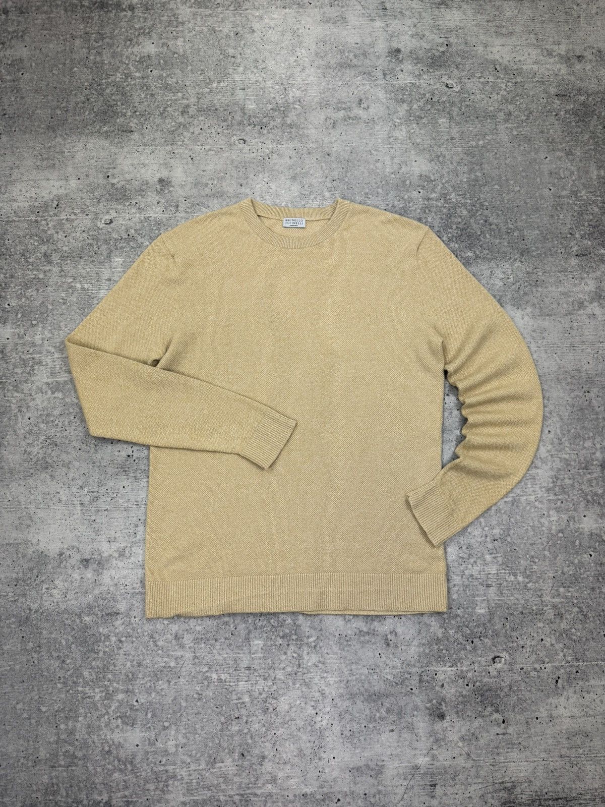 Brunello Cucinelli Classic Beige Pullover Sweater Sweatshirt