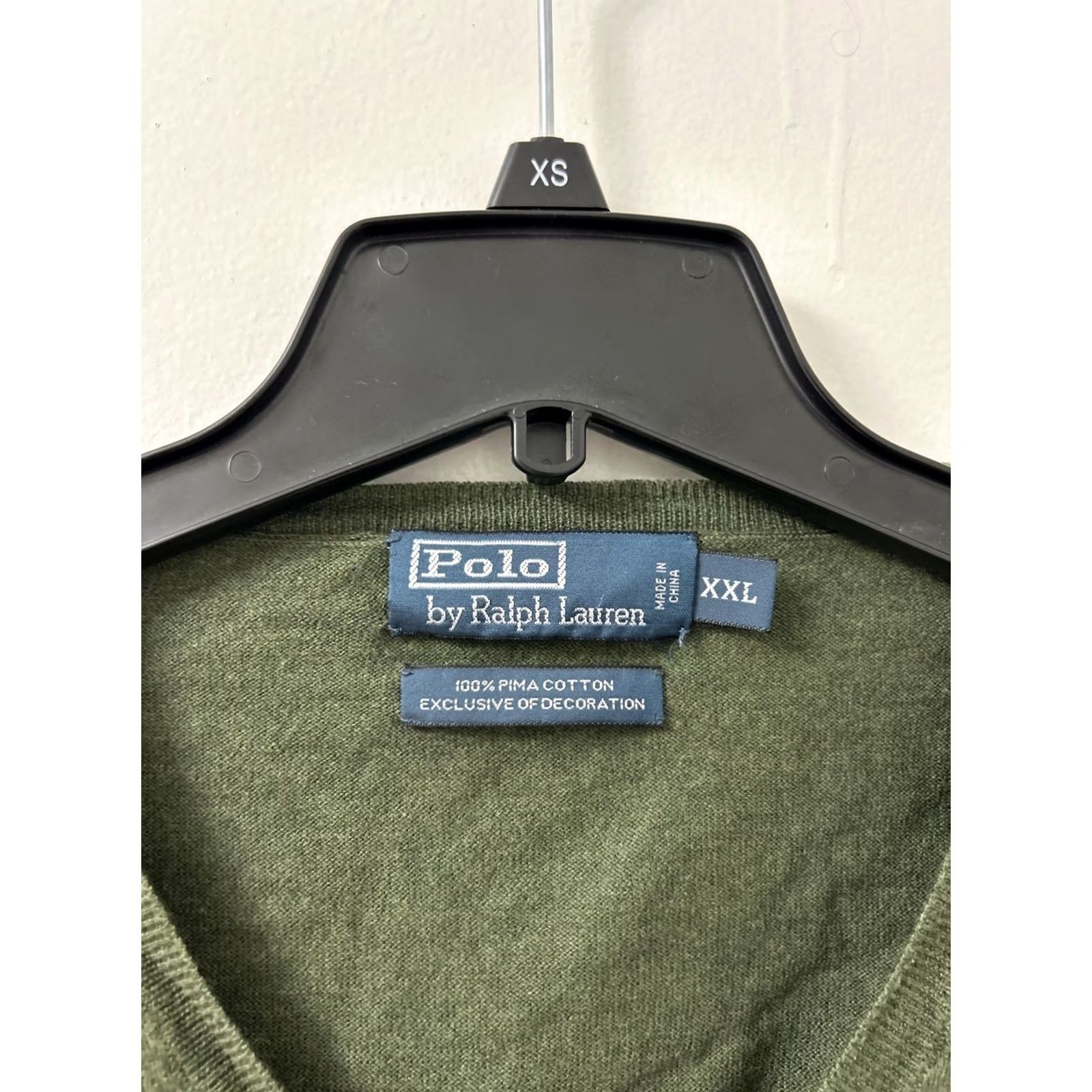 Polo Ralph Lauren Polo Ralph Lauren Sweater Mens 2XL Green 100% Pima Cotton V-Neck Pullover Size US XXL / EU 58 / 5 - 5 Thumbnail