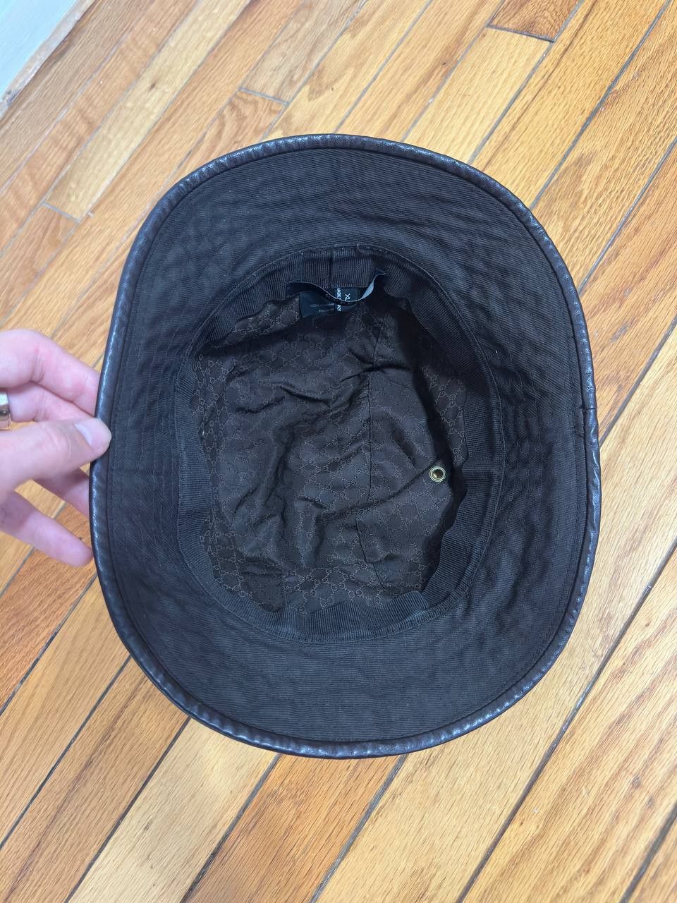 Gucci Vintage Gucci Stripe Bucket Hat with Leather Trim Size ONE SIZE - 7 Thumbnail