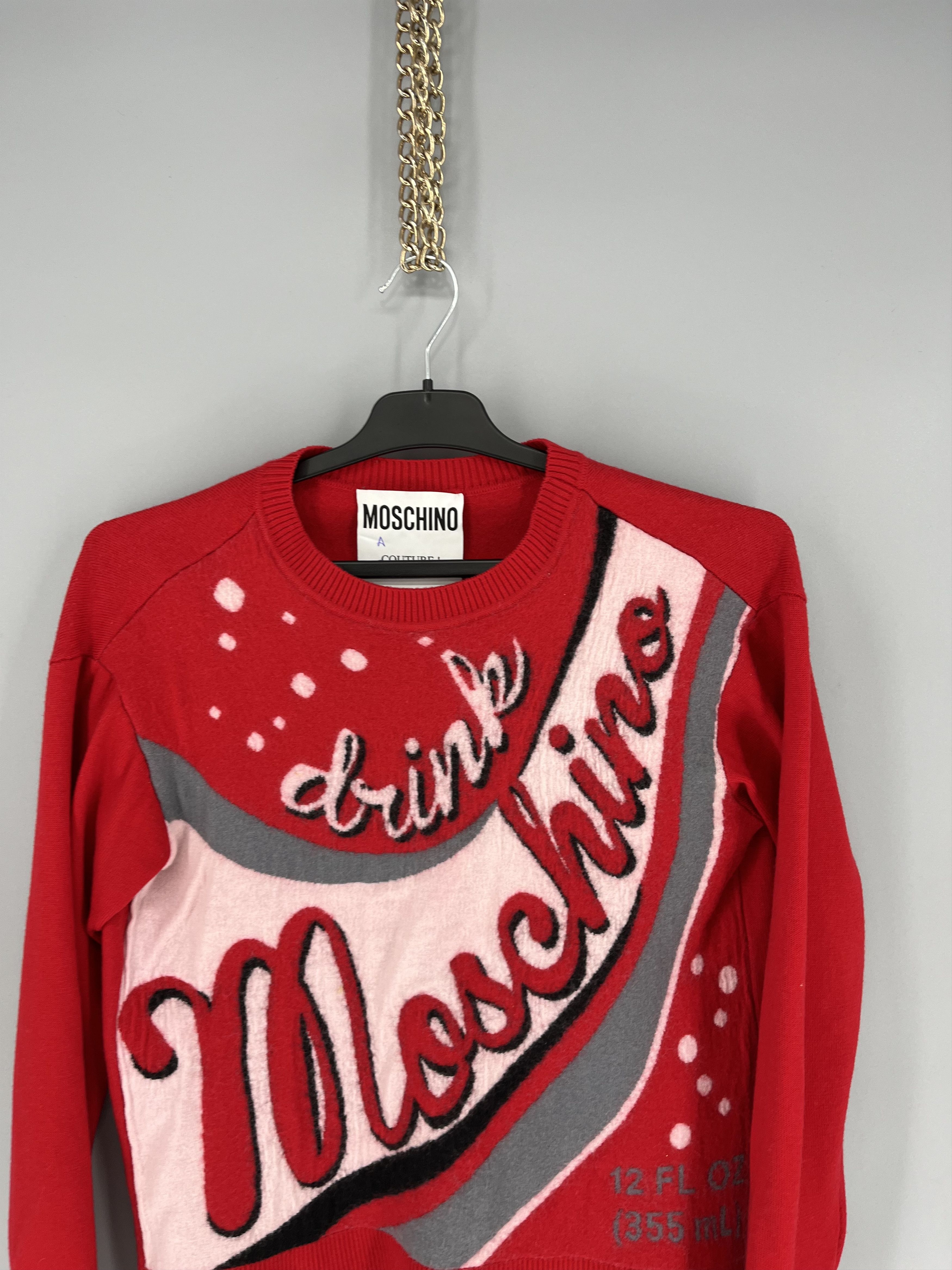 Moschino Vintage Drink 335ml Moschino Sweater 100 Wool Lana Size S / US 4 / IT 40 - 6 Thumbnail