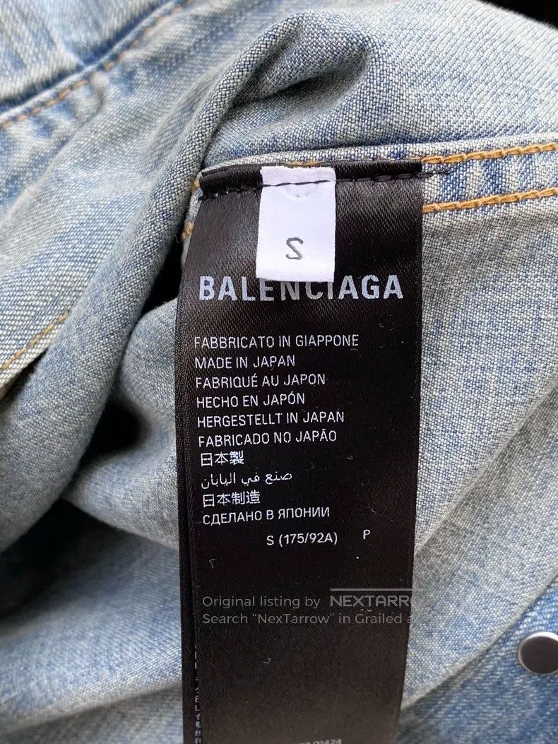 Balenciaga Balenciaga Sunset Eiffel Tower Denim Jacket, Light Blue Size US S / EU 44-46 / 1 - 4 Thumbnail