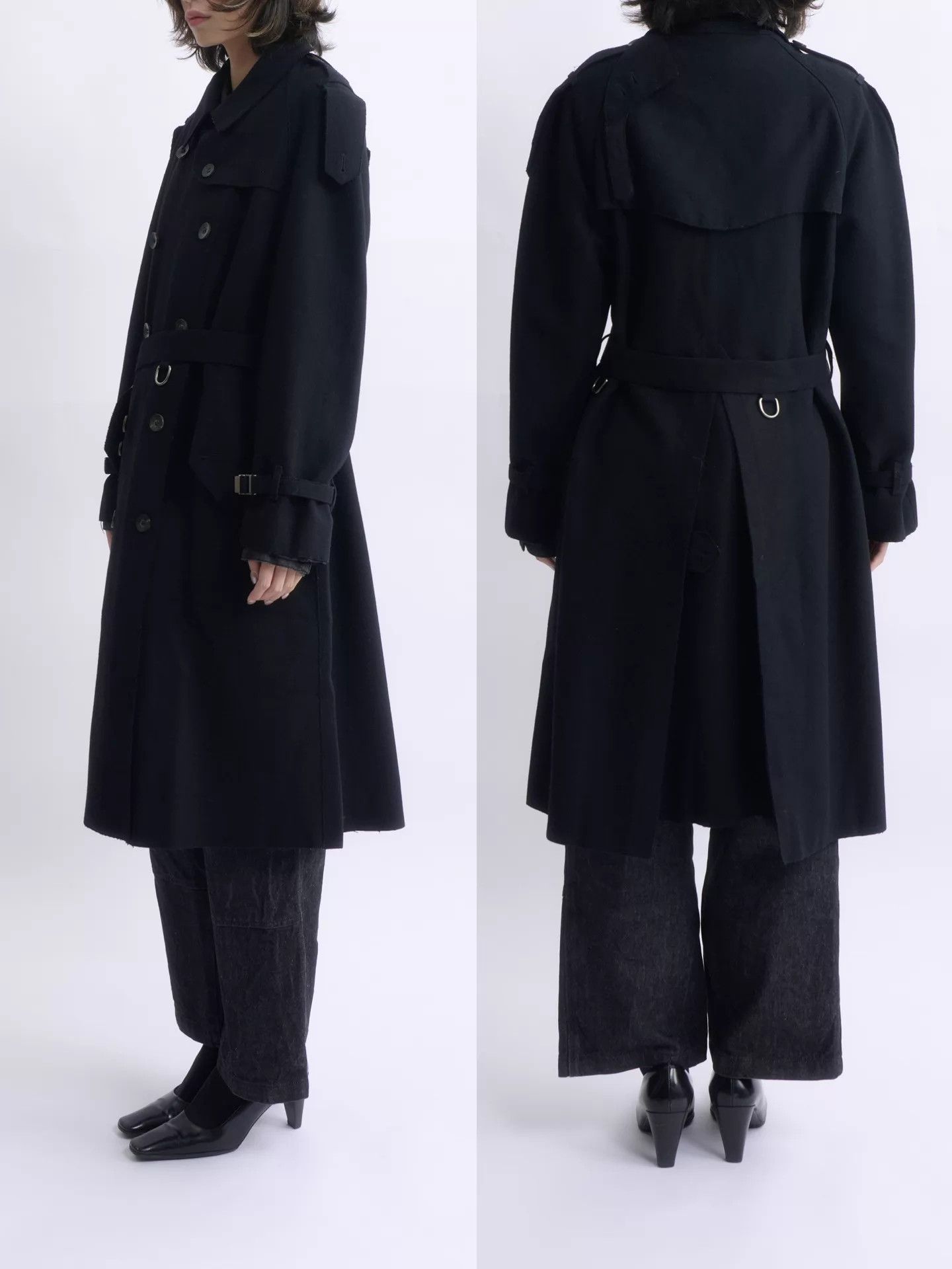 Gucci Gucci by Tom Ford 1998AW Black Wool Trench Coat Size M / US 6-8 / IT 42-44 - 4 Thumbnail