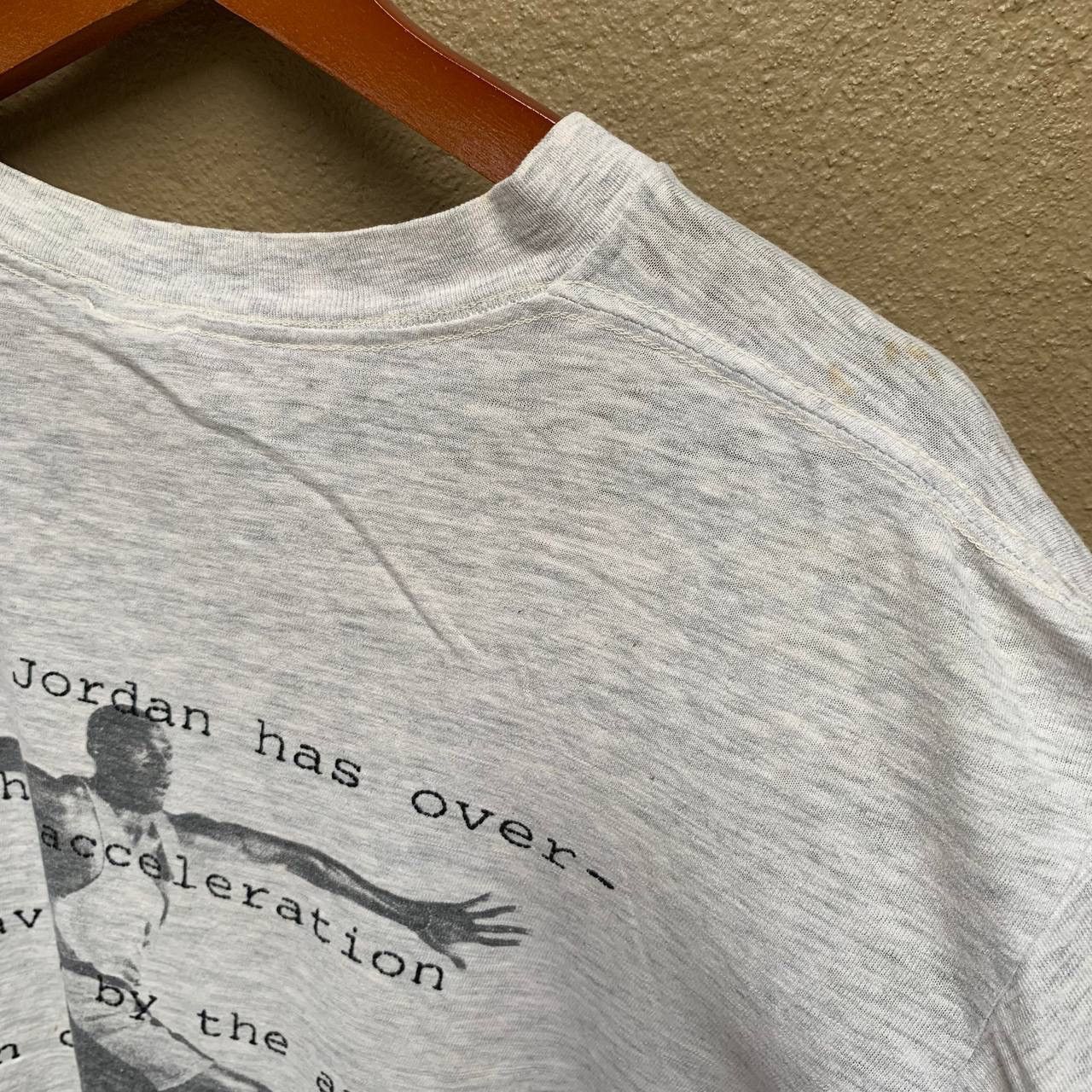 Nike Rare Distressed Vintage Nike Grey Tag Michael Jordan Tees Size US S / EU 44-46 / 1 - 8 Thumbnail