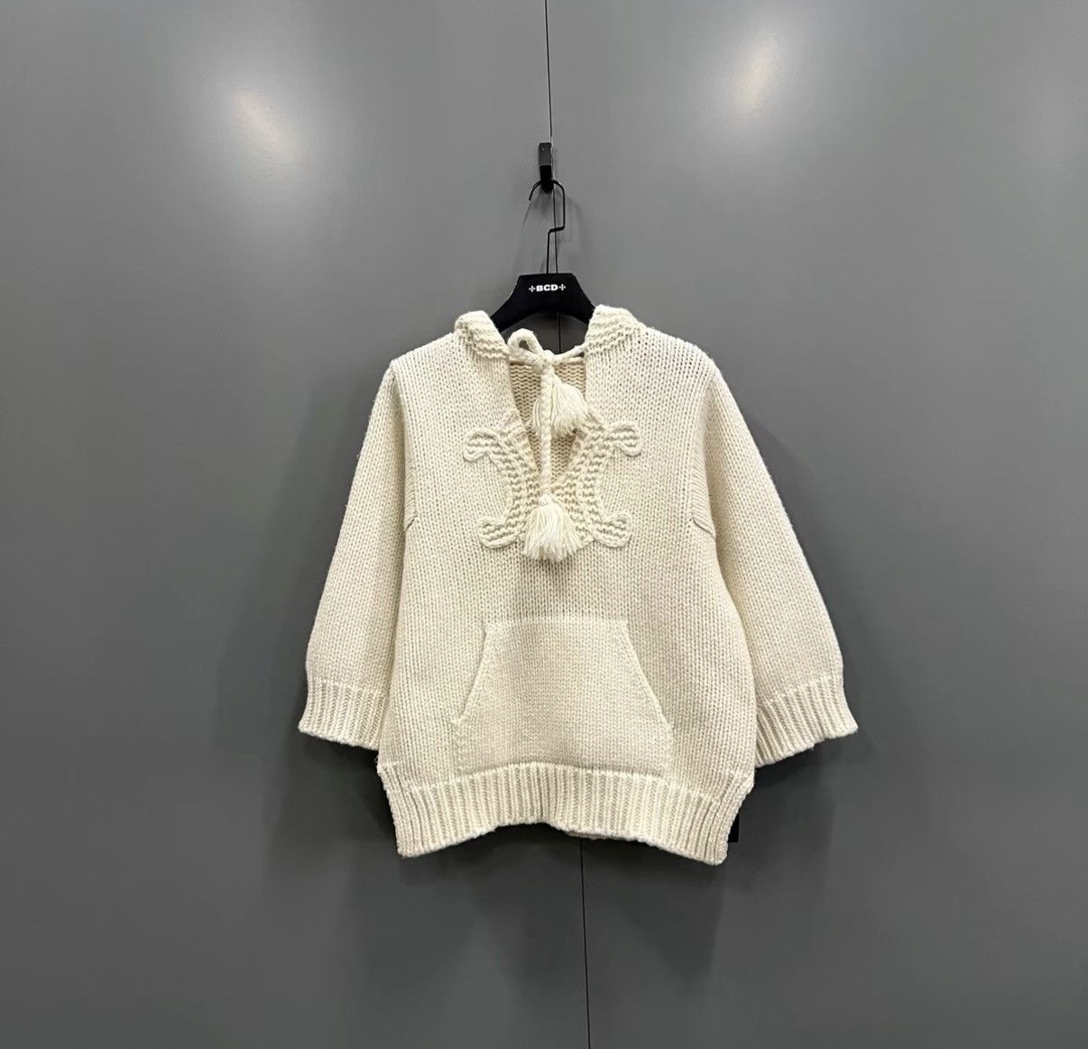 Celine Celine Logo Embroidered Knit Hoodie J41 Size S / US 4 / IT 40 - 1 Thumbnail