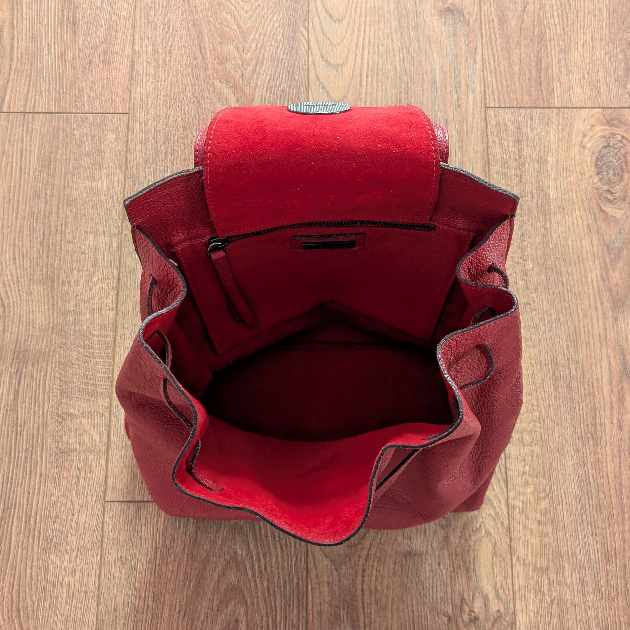 Baldinini Baldinini Trend Leather Backpack Red Made In Italy Rukzak Size ONE SIZE - 8 Thumbnail