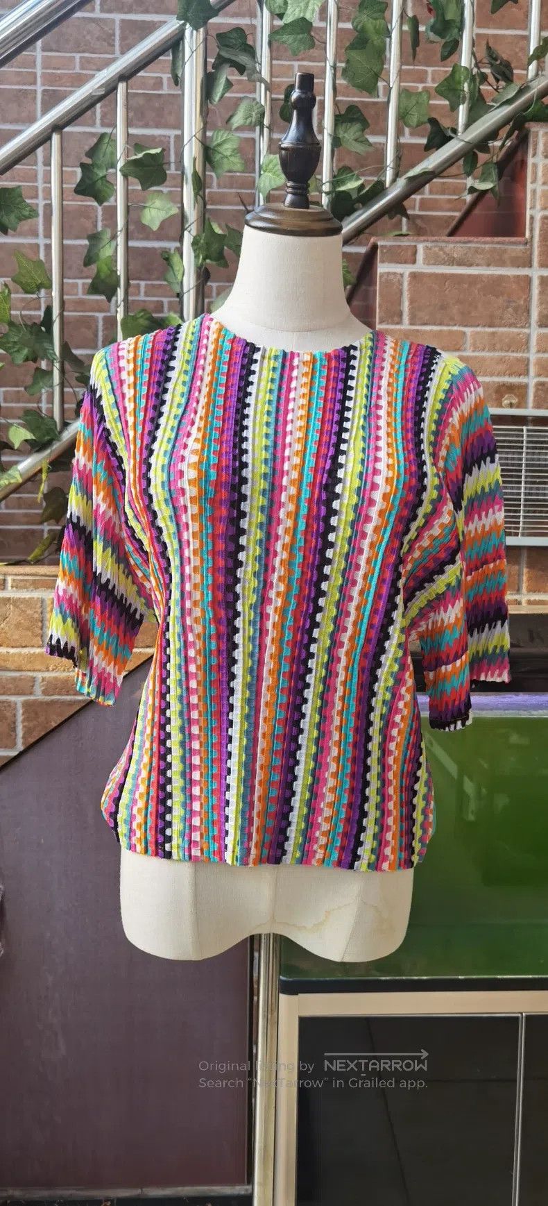 Issey Miyake Issey Miyake Mixed Cotton Knit Rainbow Top Size XXL / US 16-18 / IT 52-54 - 1 Thumbnail
