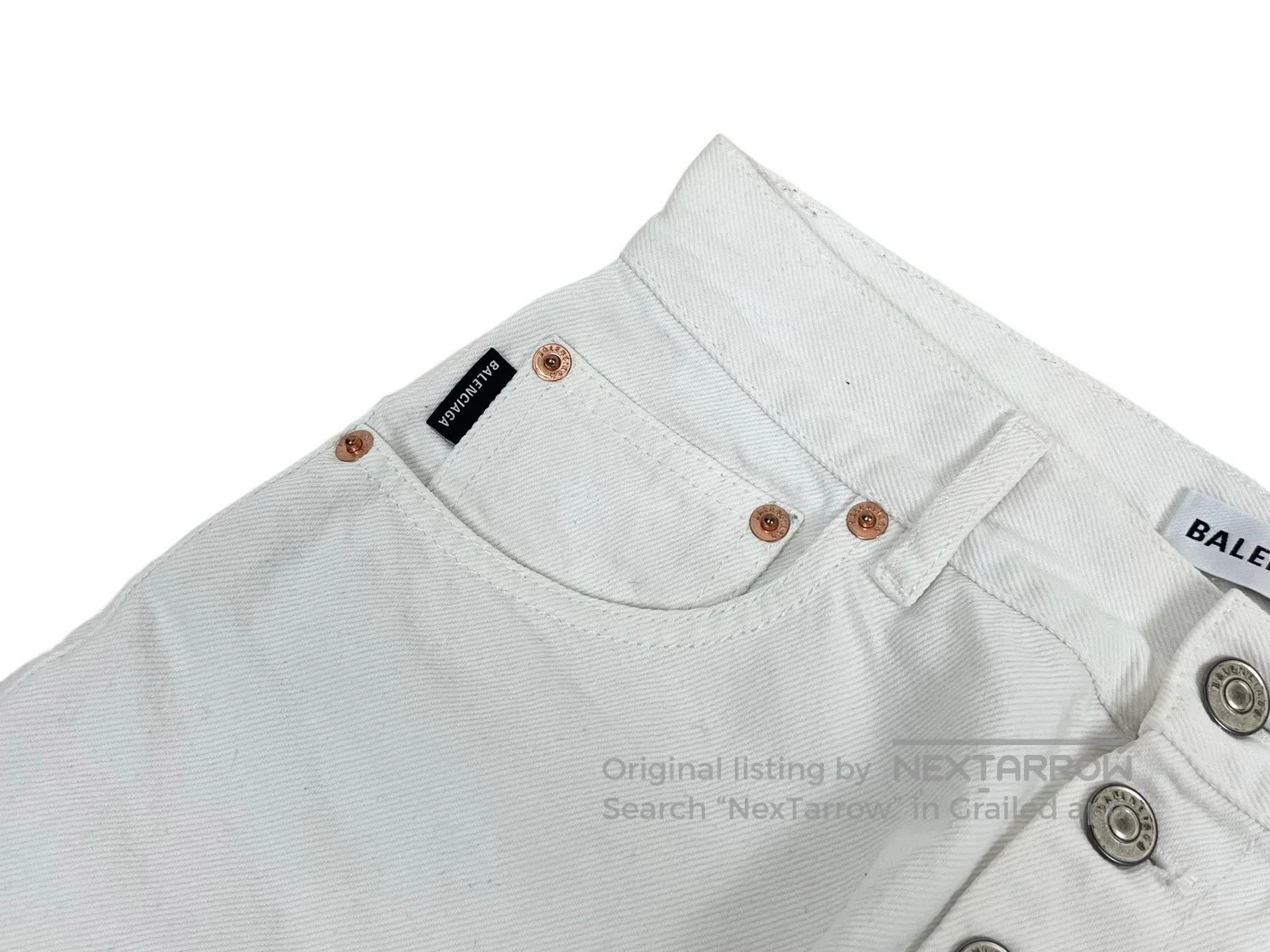 Balenciaga Balenciaga External Label White Straight Jeans Size US 26 / EU 42 - 5 Thumbnail